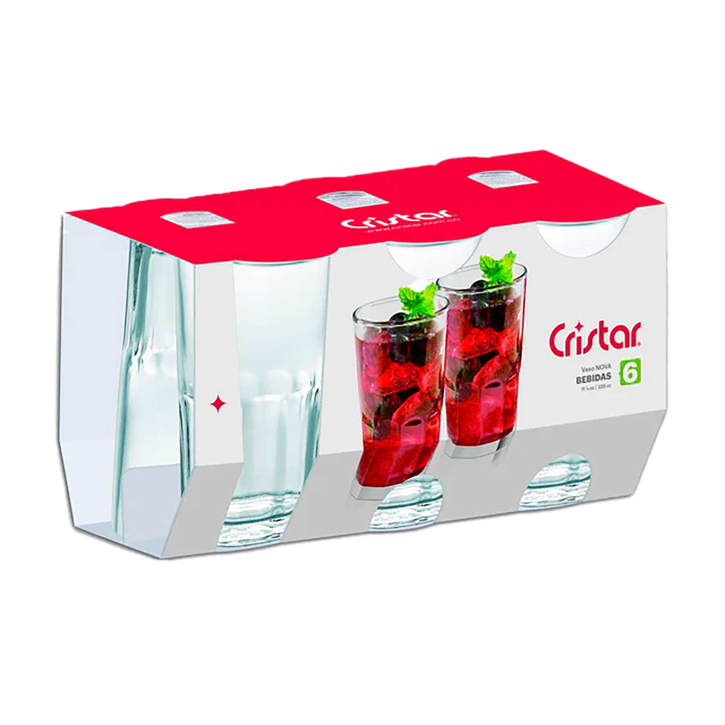 VASO NOVA VIDRIO CRISTAR X6 11OZ