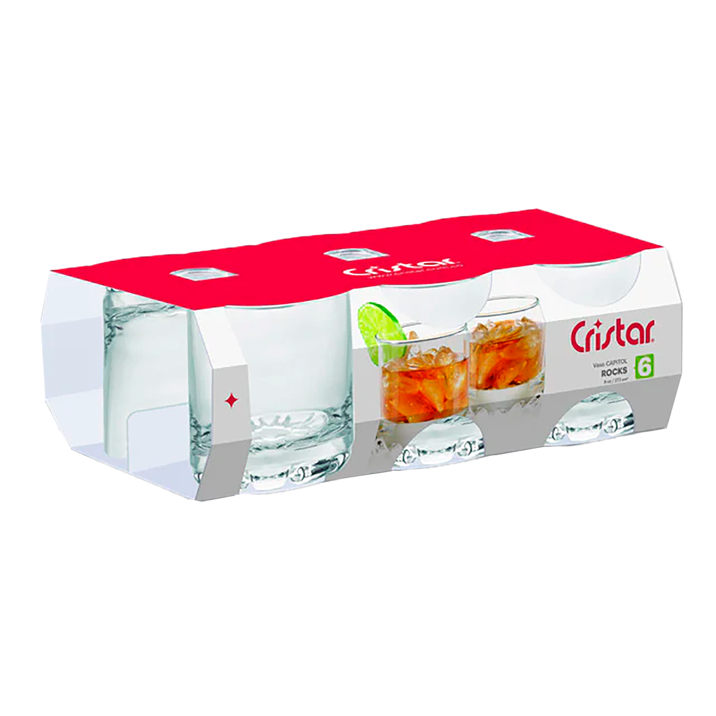VASO CAPITOL ROCKS VIDRIO CRISTAR X8