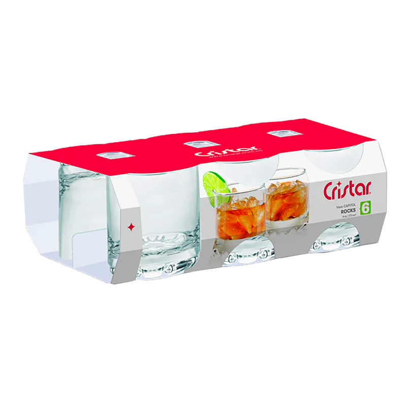VASO CAPITOL ROCKS VIDRIO CRISTAR X8