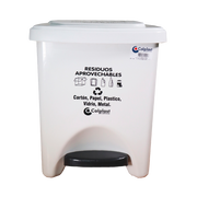 PAPELERA CUADRADA PEDAL 22L BLANCA COLPL