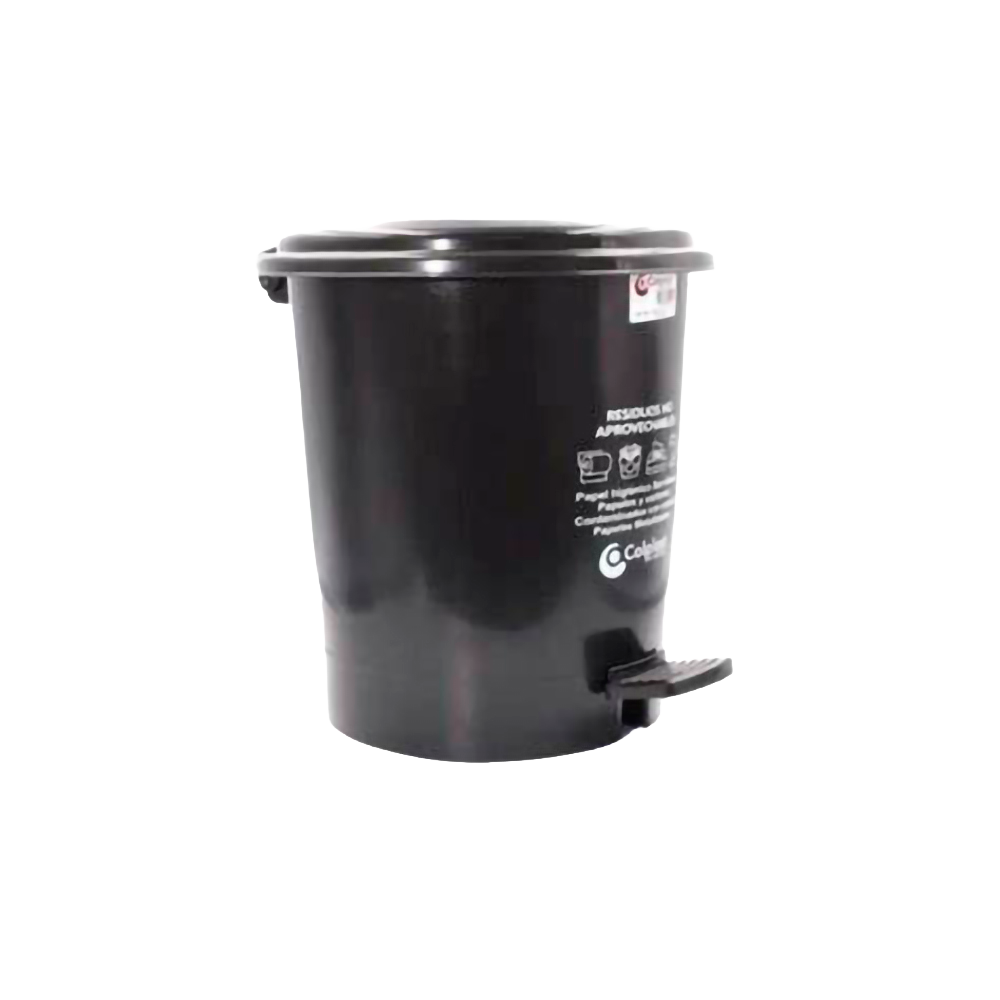 PAPELERA REDONDA 25L NEG PEDAL COLPLAST