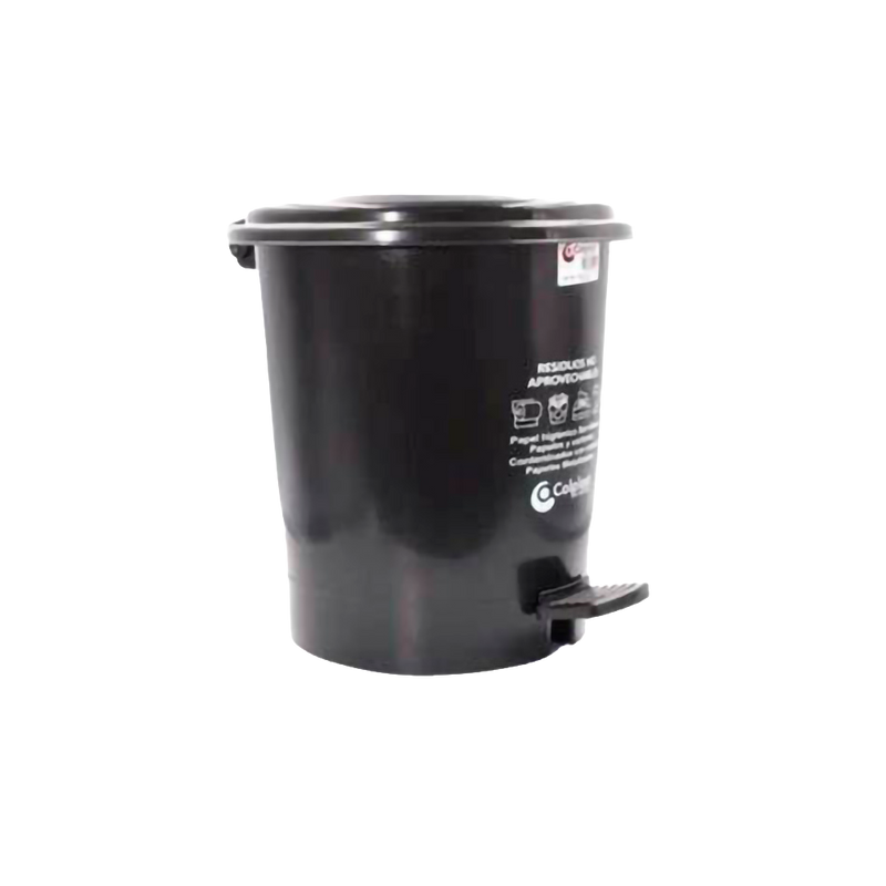 PAPELERA REDONDA 25L NEG PEDAL COLPLAST