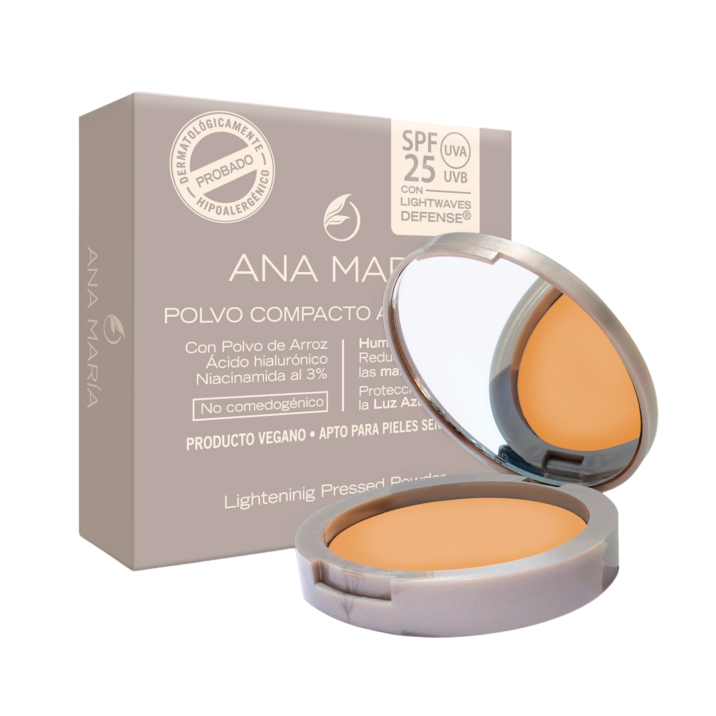 POLVO COMPACTO ACLARANTE HUMECTANTE ANA MARIA  ARENA