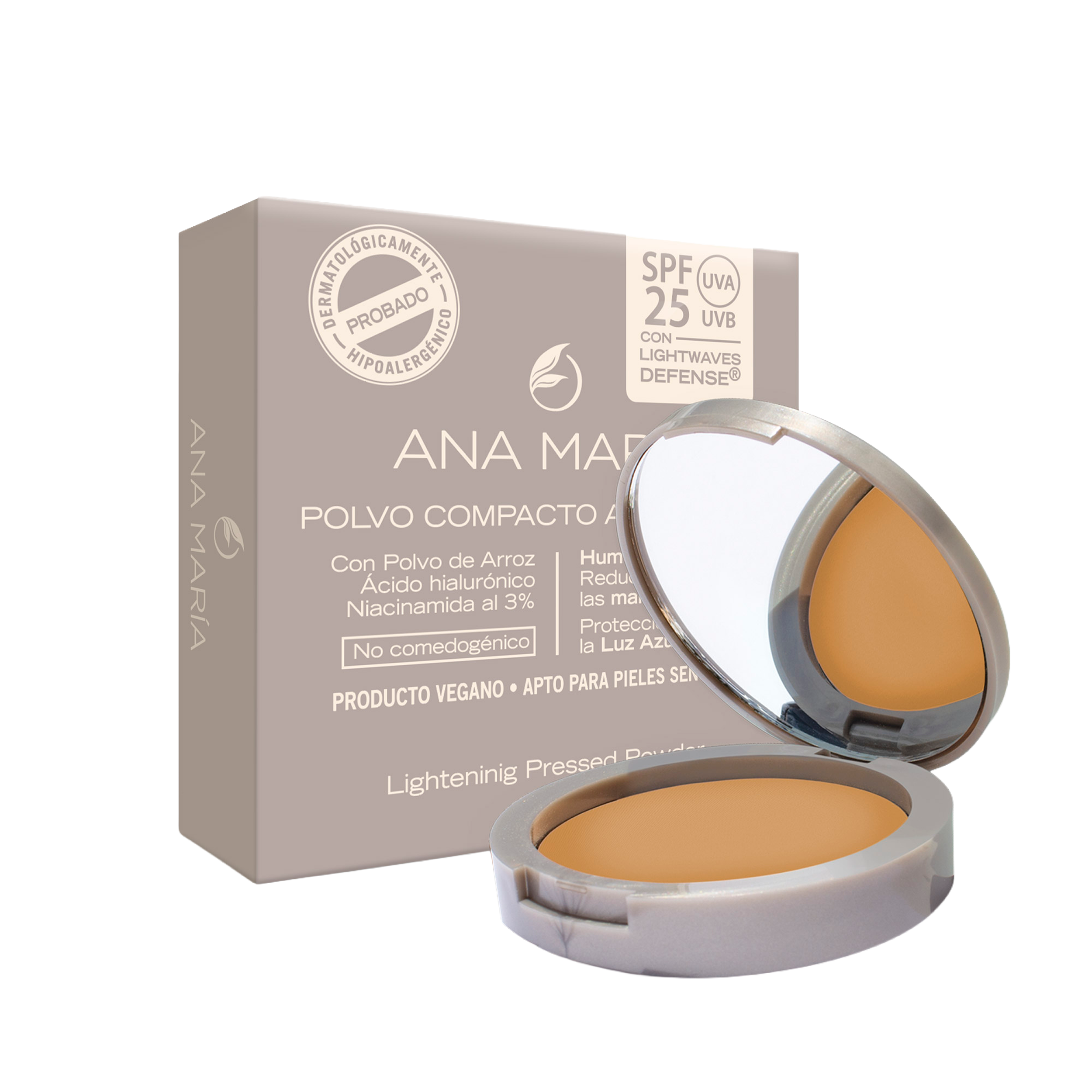 POLVO COMPACTO ACLARANTE HUMECTANE ANA MARIA MOCA