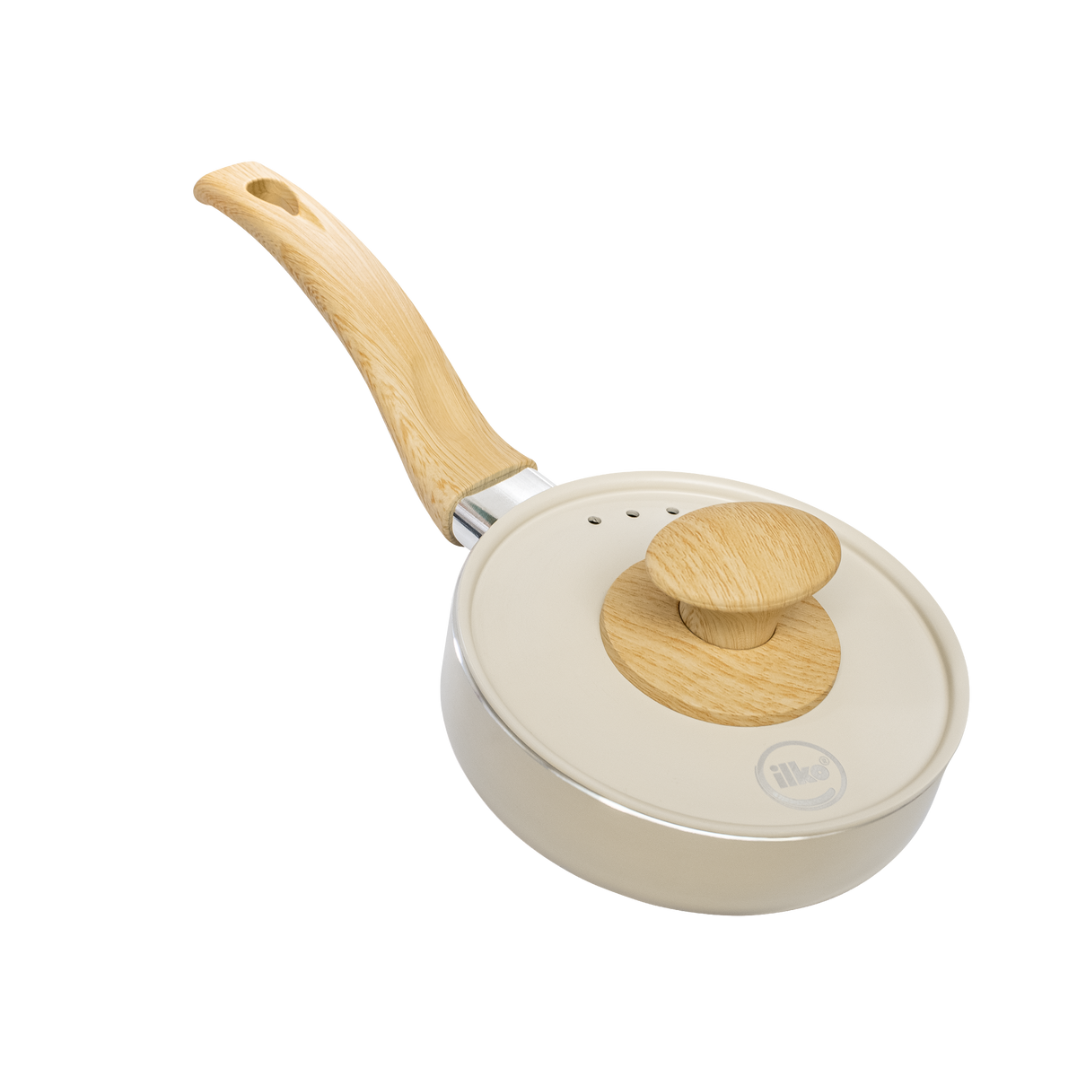 CACEROLA ILKO ANTIADHERENTE CERAMICO BLANCO 14 CM CON TAPA
