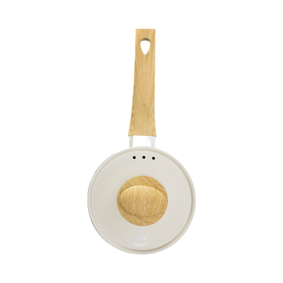 CACEROLA ILKO ANTIADHERENTE CERAMICO BLANCO 14 CM CON TAPA