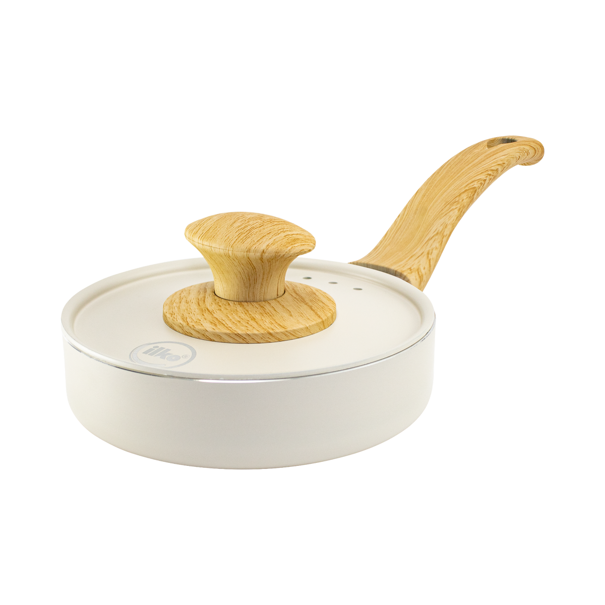 CACEROLA ILKO ANTIADHERENTE CERAMICO BLANCO 14 CM CON TAPA