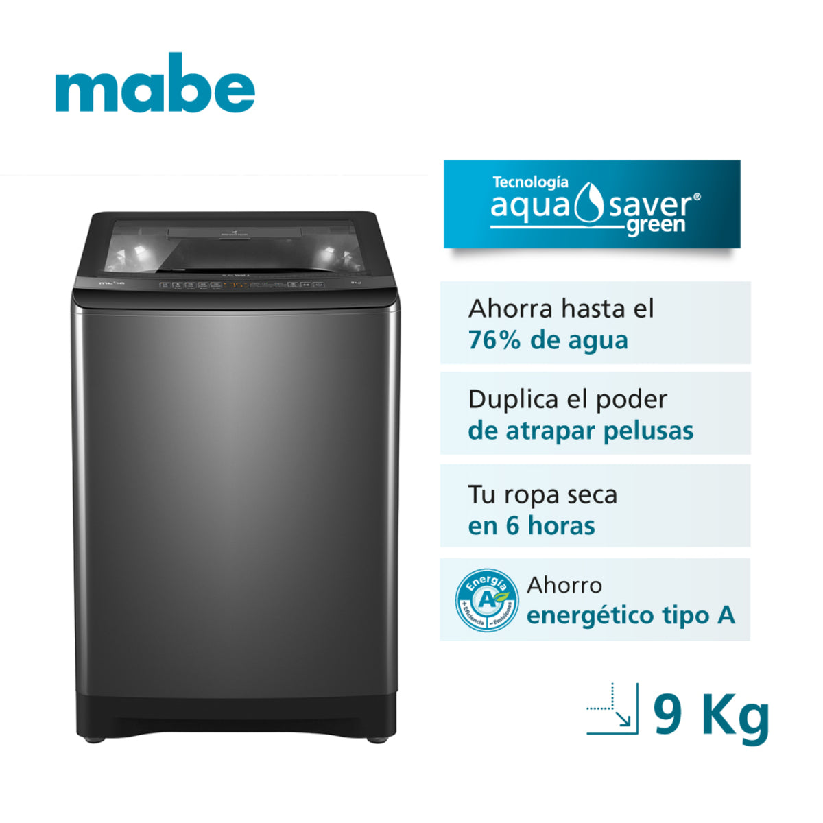 LAVADORA AUT 9KG DIAMOND GRAY MABE