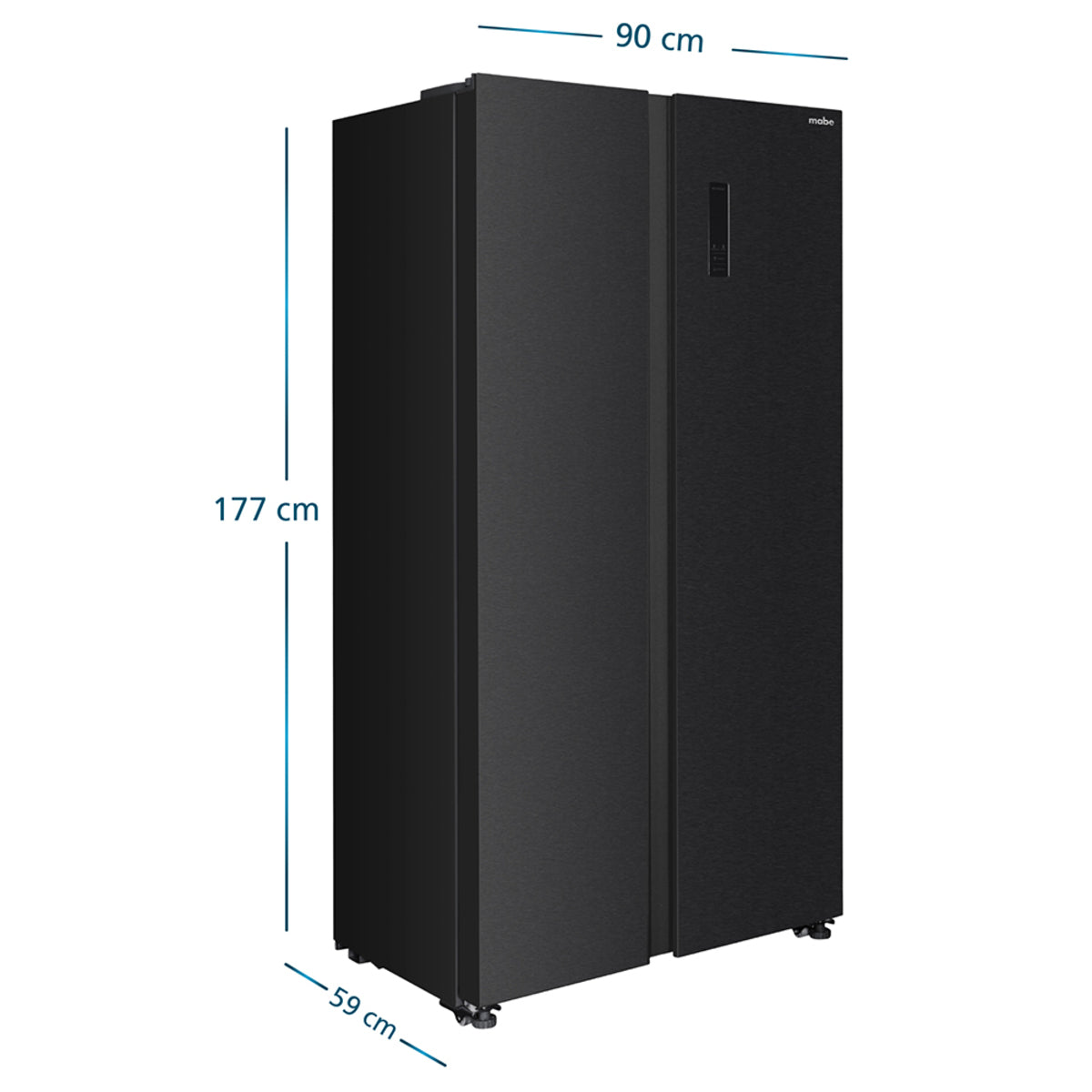 Nevecon Side by Side No Frost 480 L Brutos Black Steel Mabe - MSL480LPLPS0