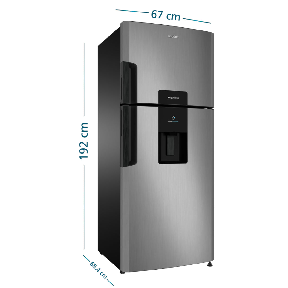 Nevera MABE No Frost Congelador Superior 442 Litros RMP470GCT Platinum