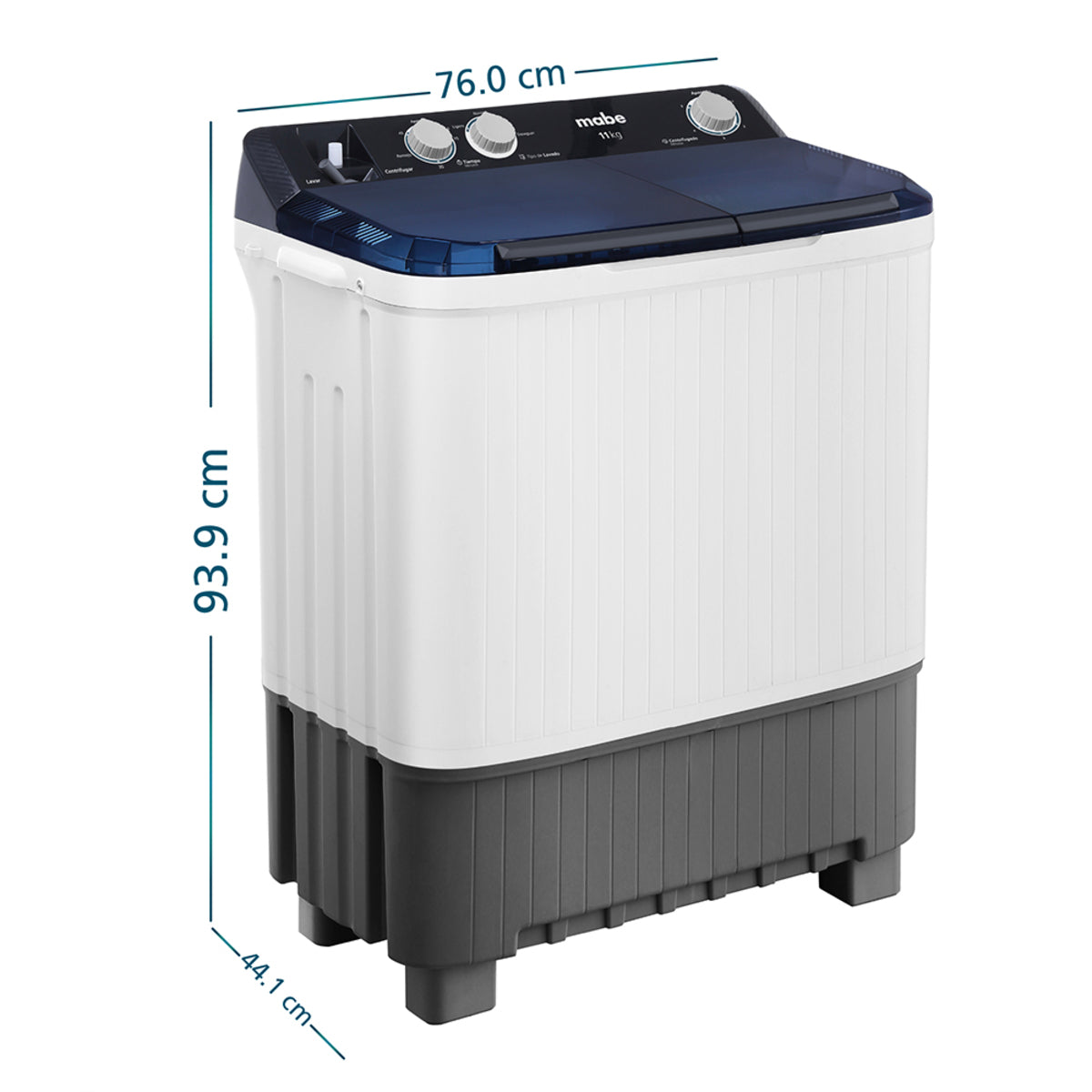 LAVADORA 11KG 2 TINAS BLA MABE