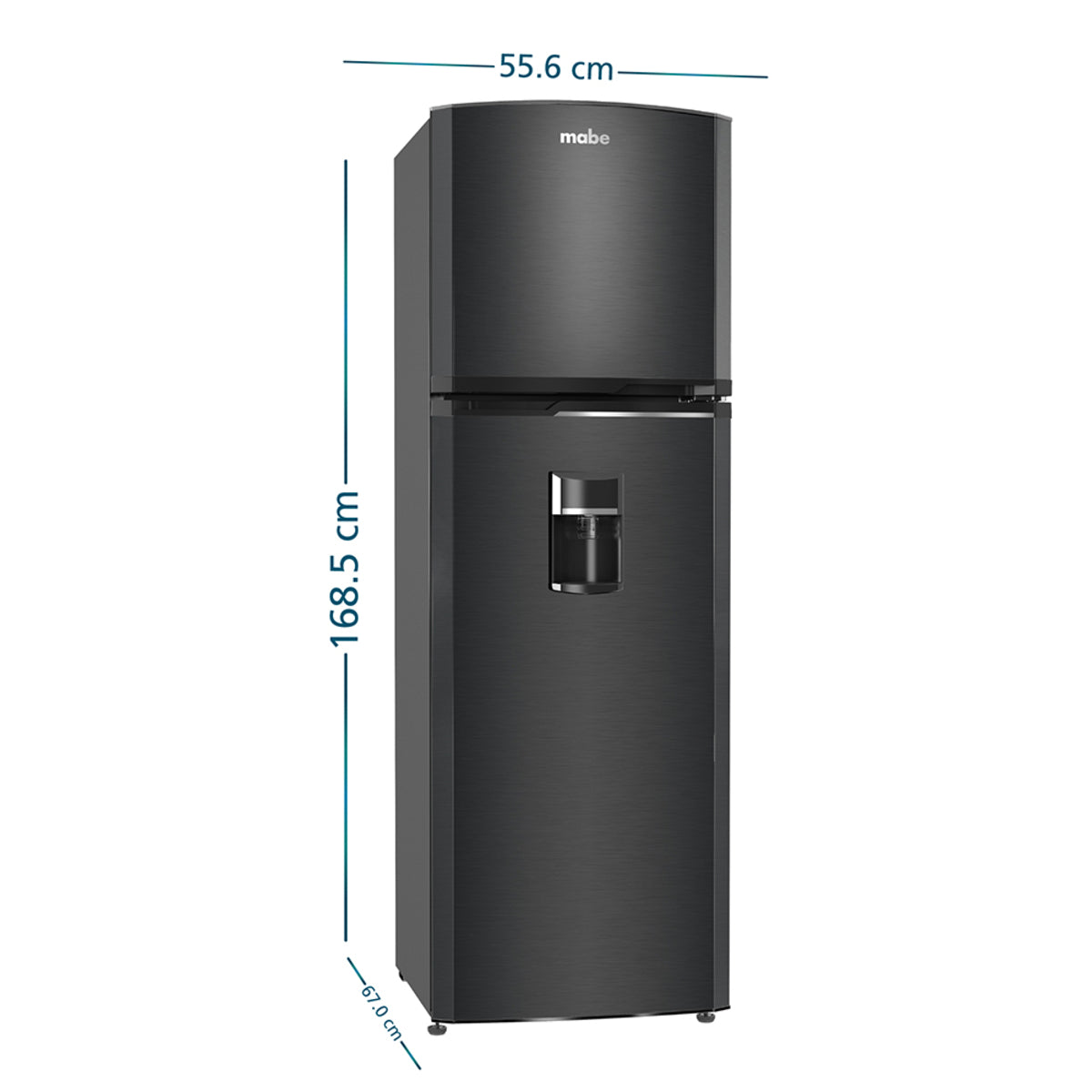 Nevera MABE No Frost Congelador Superior 250 Litros RMA267PYCC Negra