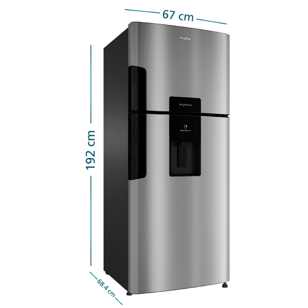 Nevera MABE No Frost Congelador Superior 442 Litros RMP470YCU Inox