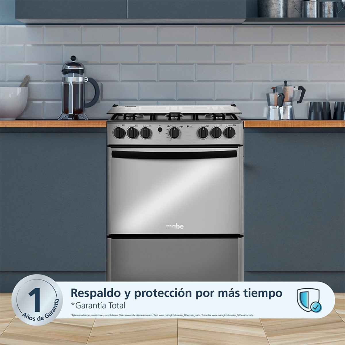 COCINA 76CM INOX GAS MABE