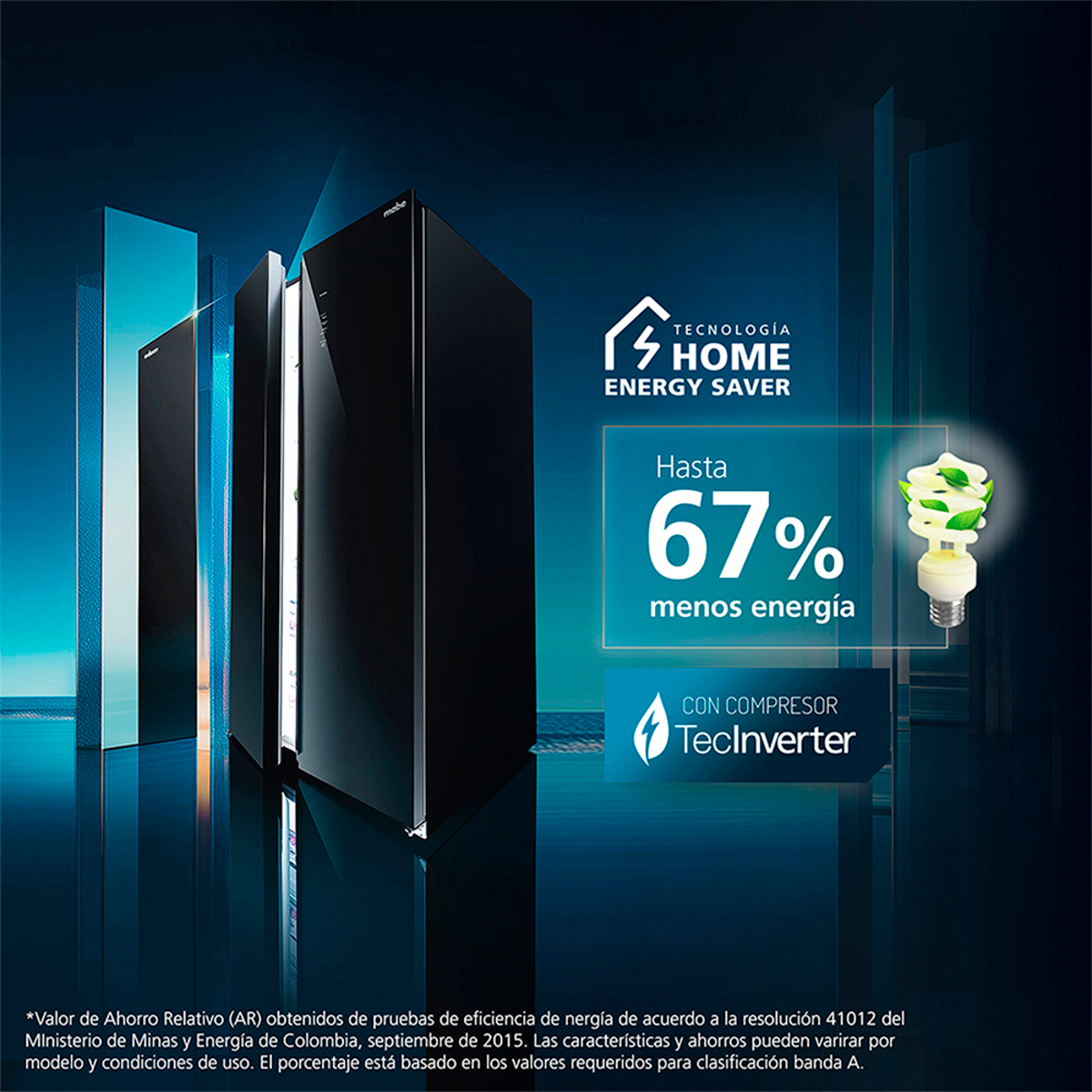 Nevecón MABE Side by Side 595 Litros MSL631LKLNG0 Black Glass