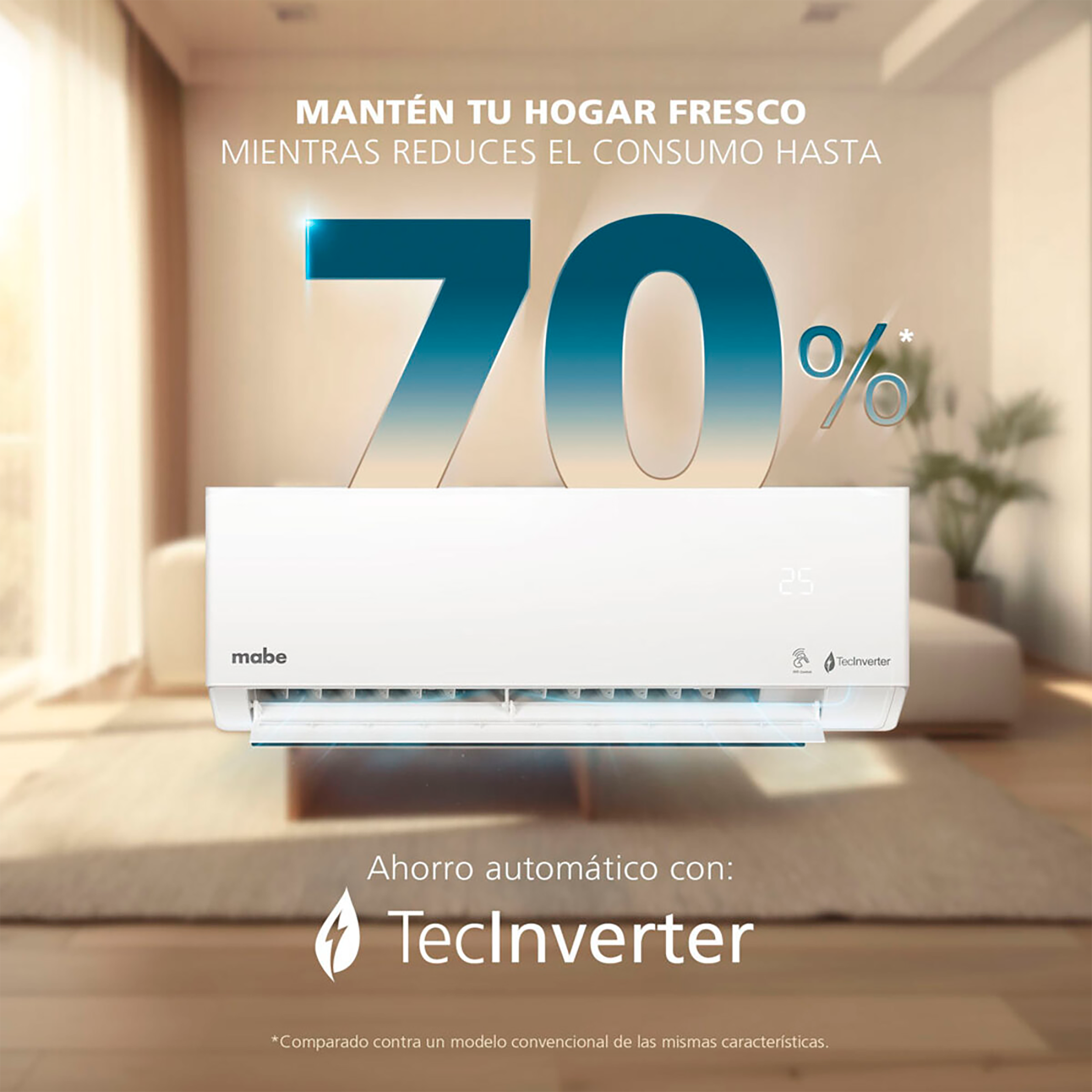 Aire Acondicionado MABE 12.000Btu Tipo Split Inverter 220V Blanco