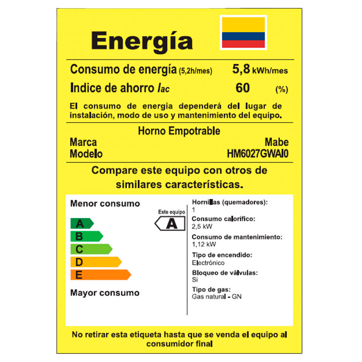 HORNO 60CM DE EMPOTRAR INOX MABE