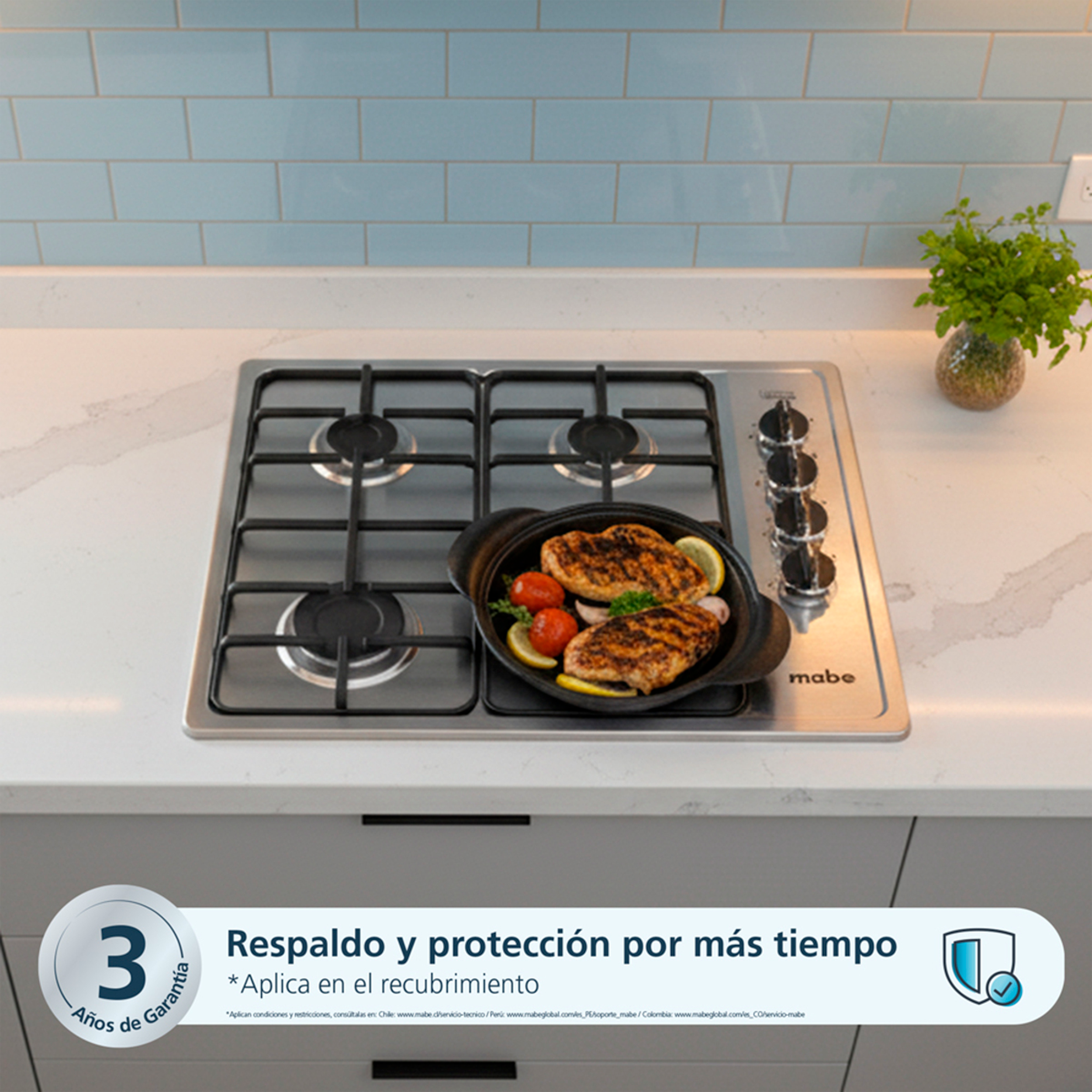 CUBIERTA EMPOTRE 60CM INOX MABE
