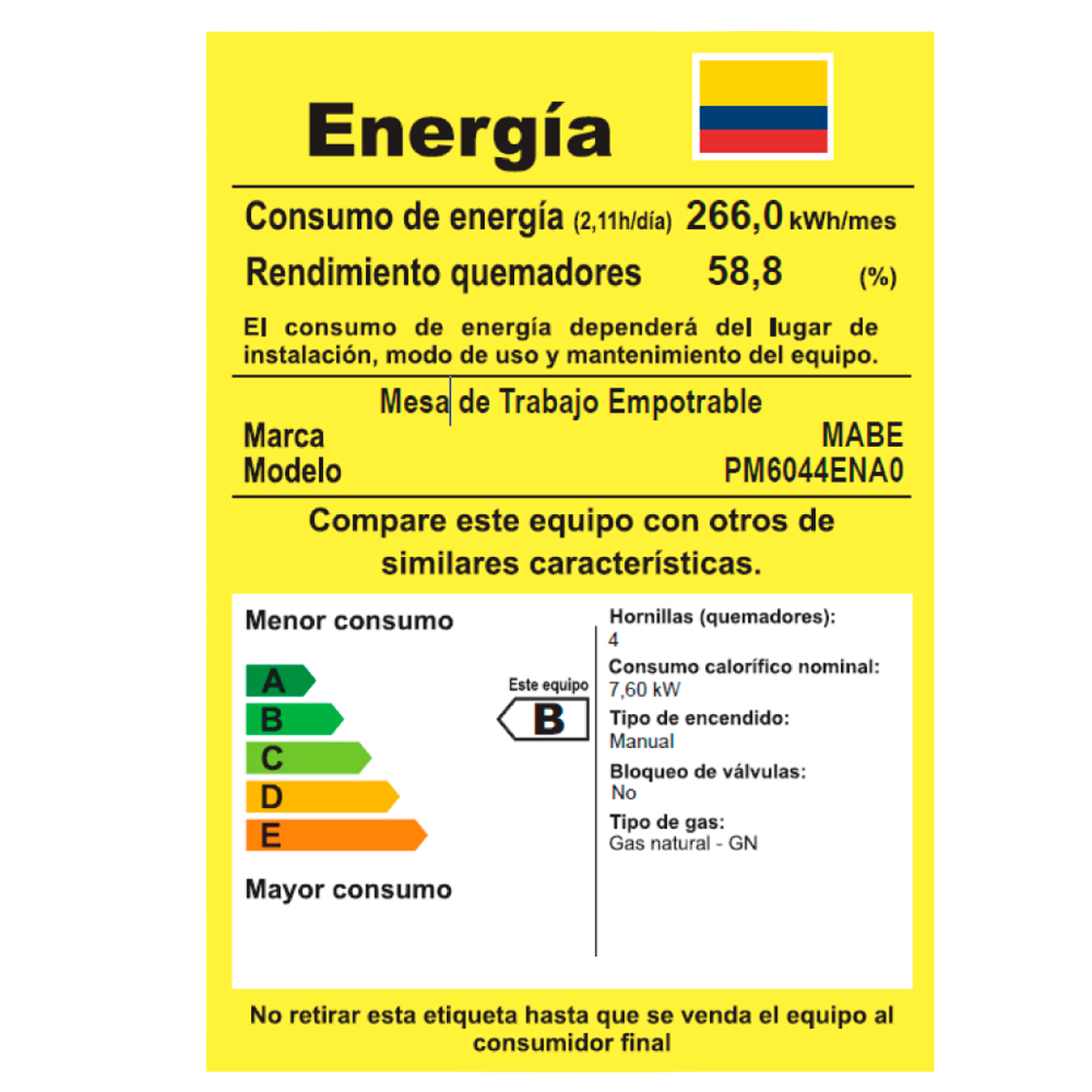 CUBIERTA EMPOTRE 60CM INOX MABE
