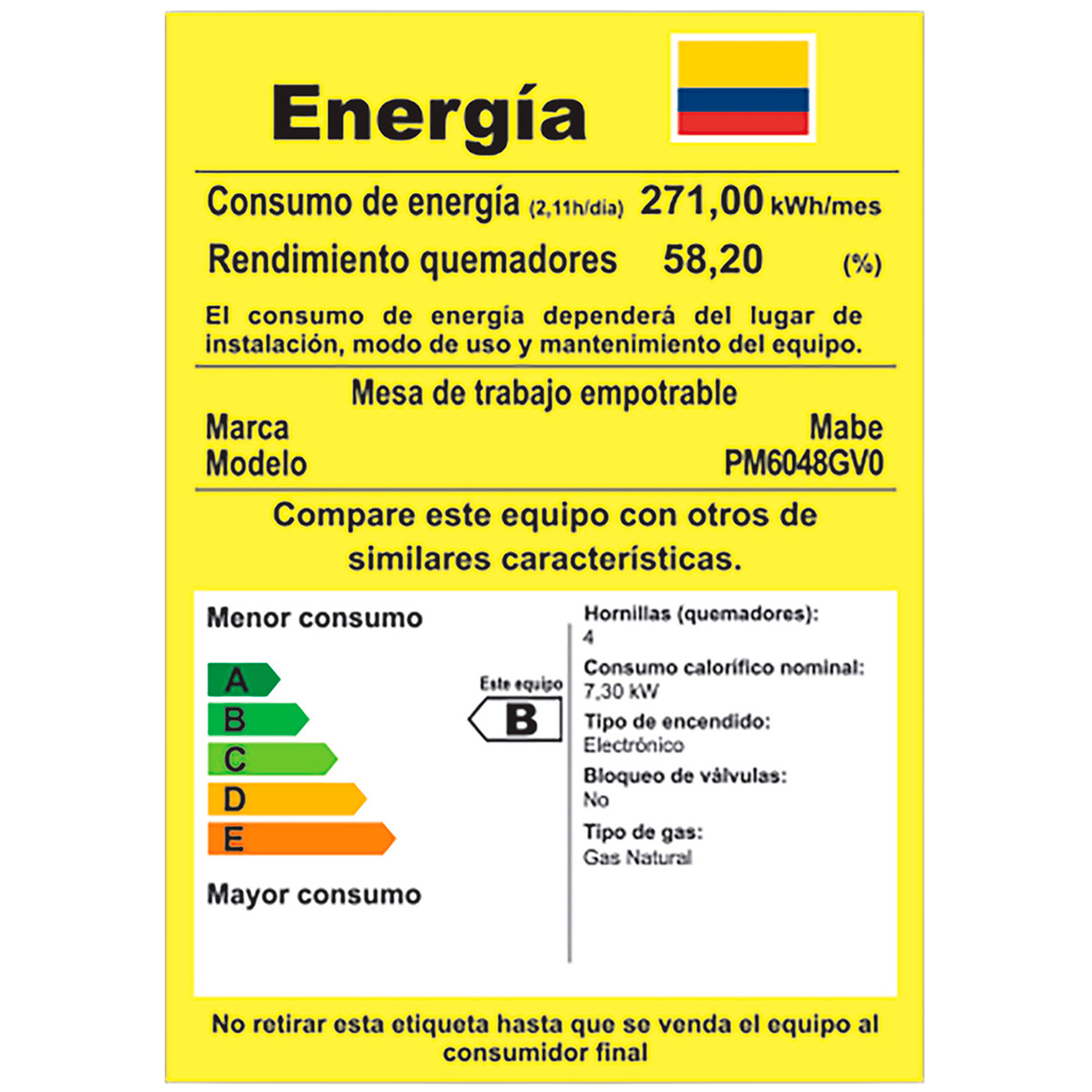 CUBIERTA EMPOTRE 60CM NEG MABE