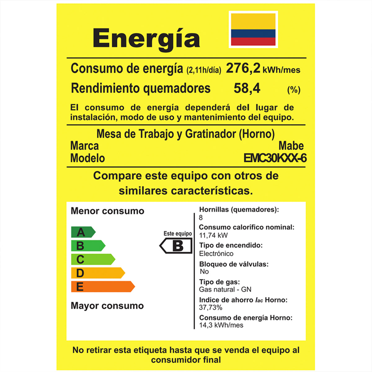 COCINA 76CM INOX GAS MABE