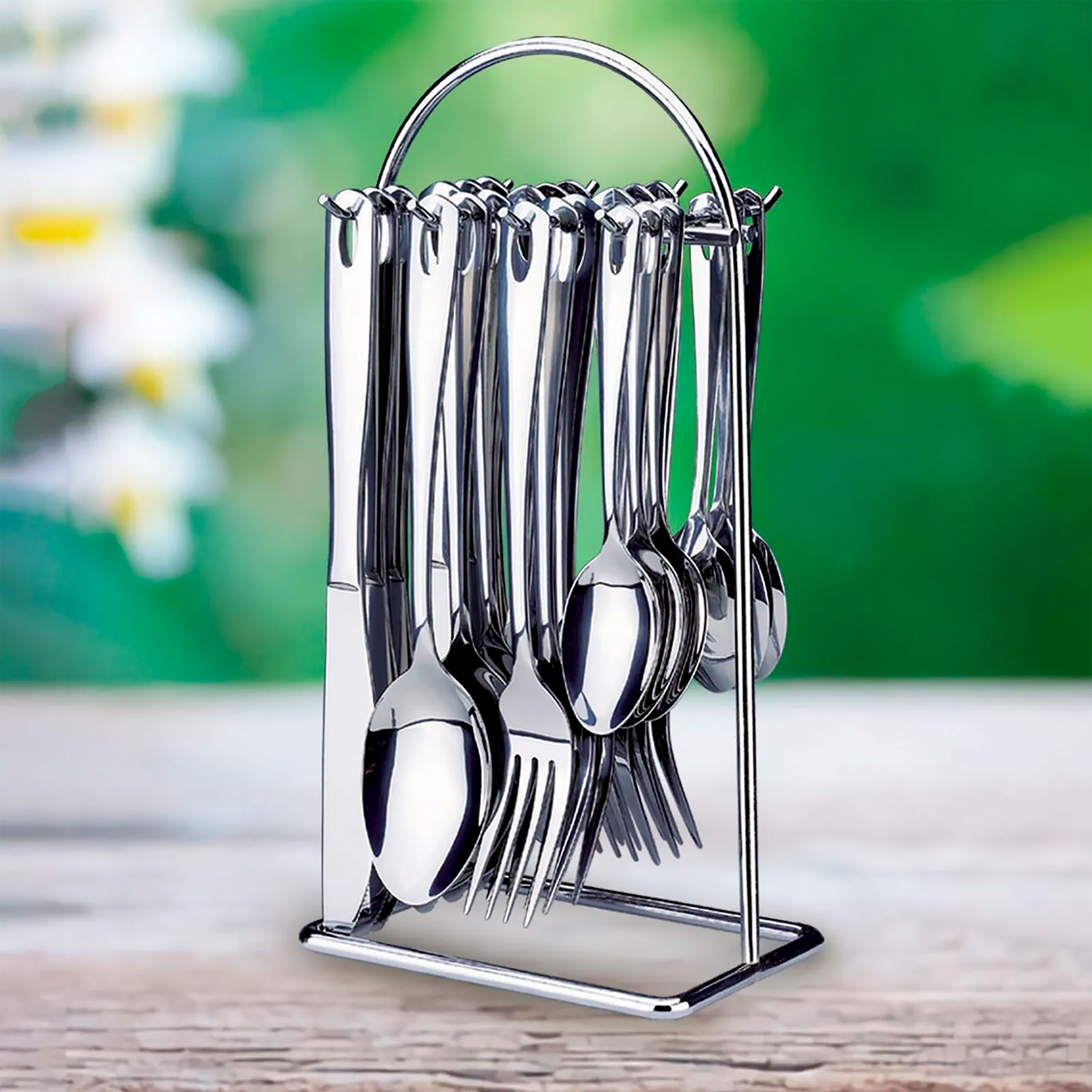 SET DE CUBIERTOS X 24 PZAS ACERO INOX C/
