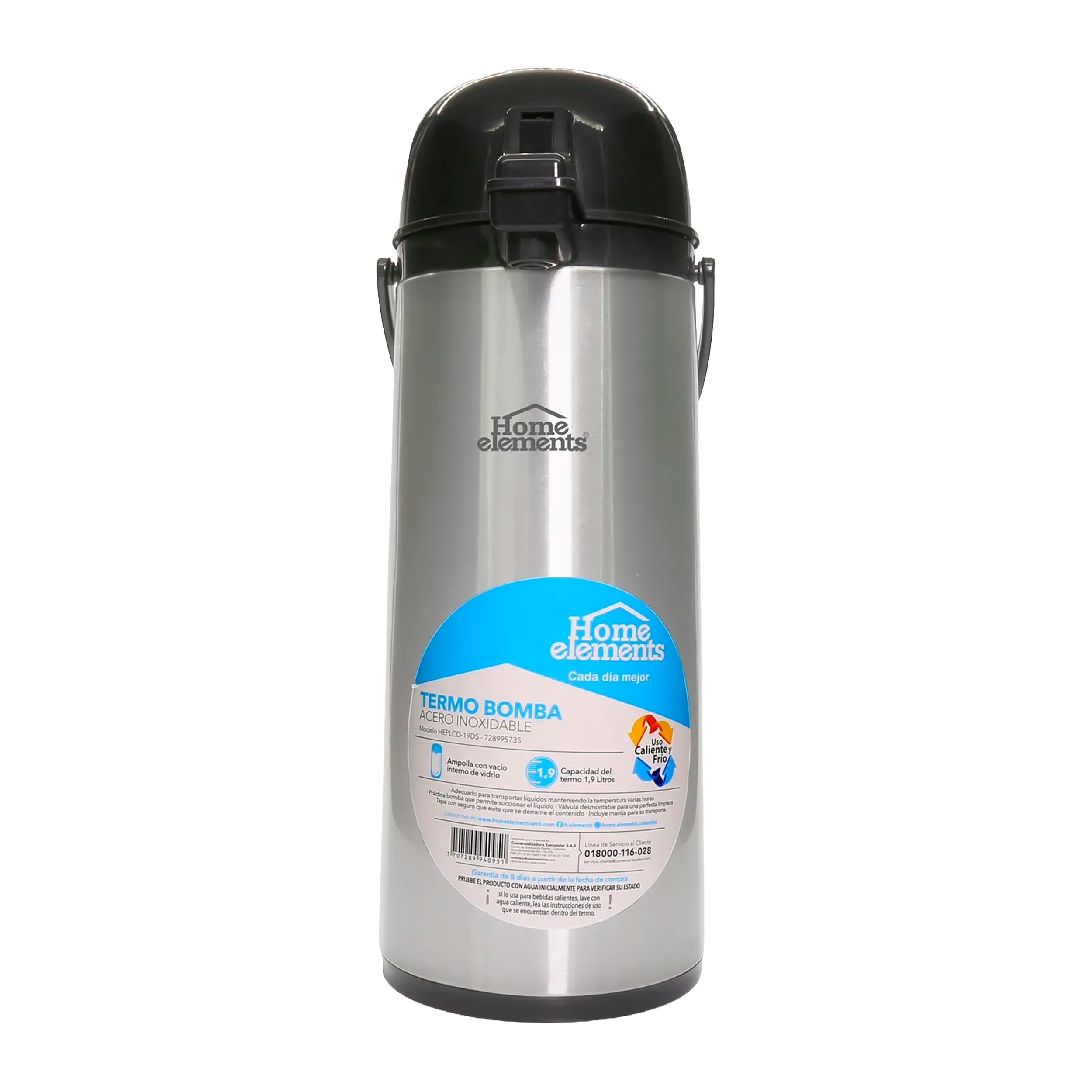 TERMO BOMBA ACERO INOX 1,9LT HEPLCD19DS