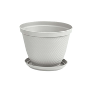 Matera Redonda Rafia 25 Cm con Plato Gris Hielo RIMAX