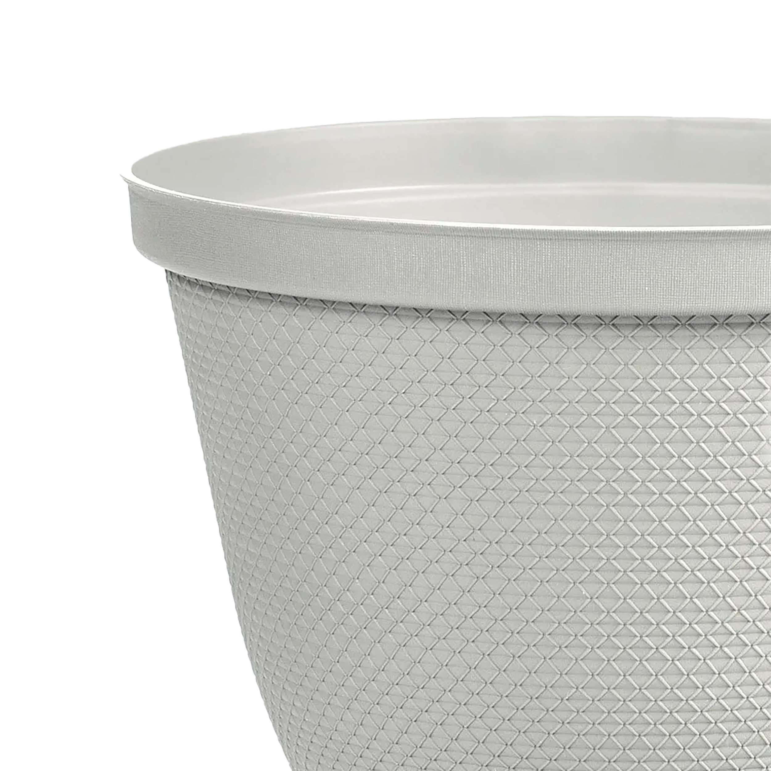 Matera Redonda Rafia 25 Cm con Plato Gris Hielo RIMAX