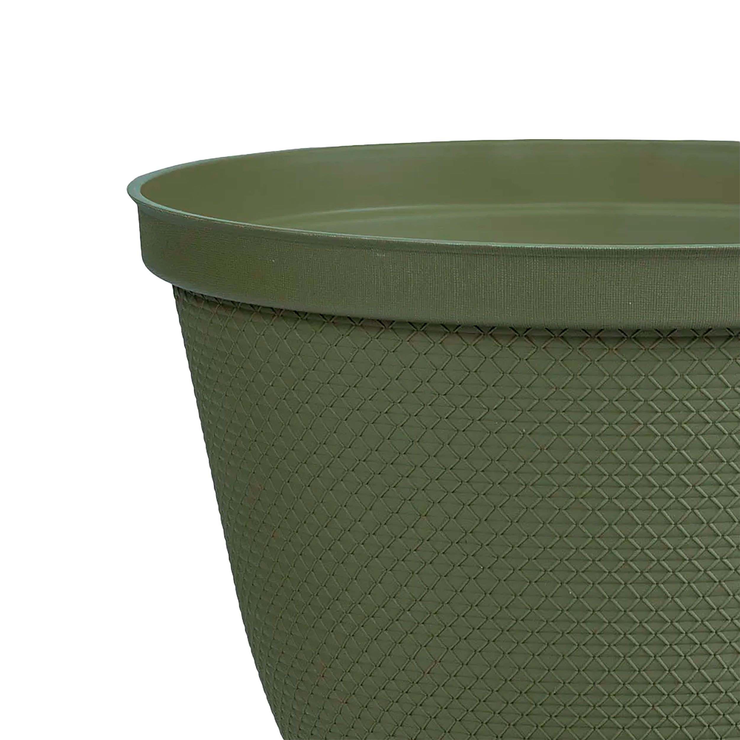 Matera Redonda Rafia 25 Cm con Plato Verde Musgo RIMAX