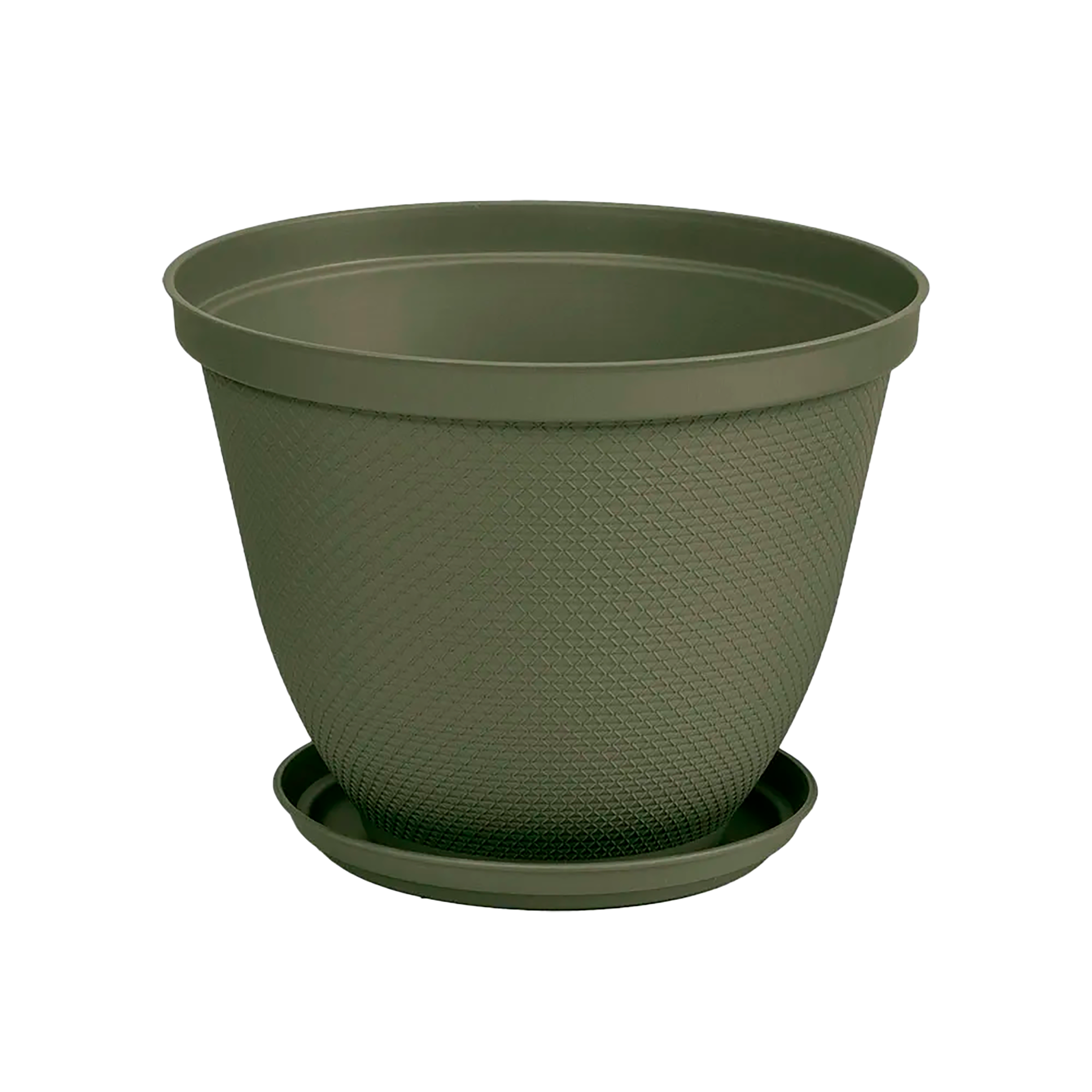 Matera Redonda Rafia 30 Cm con Plato Verde Musgo RIMAX