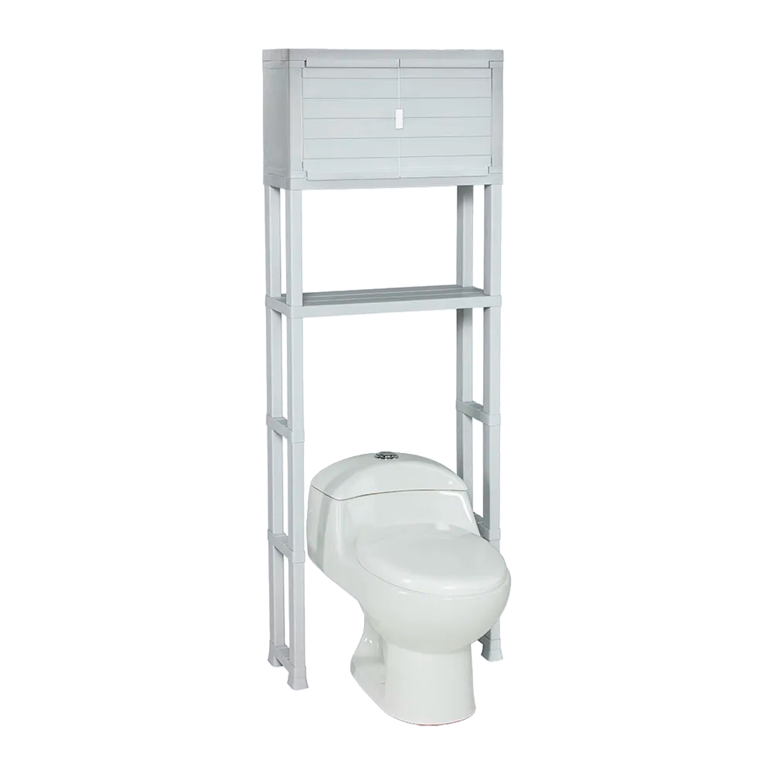 ESTANTE ORG DE BAÑO CON PUERTA GRIS HIEL