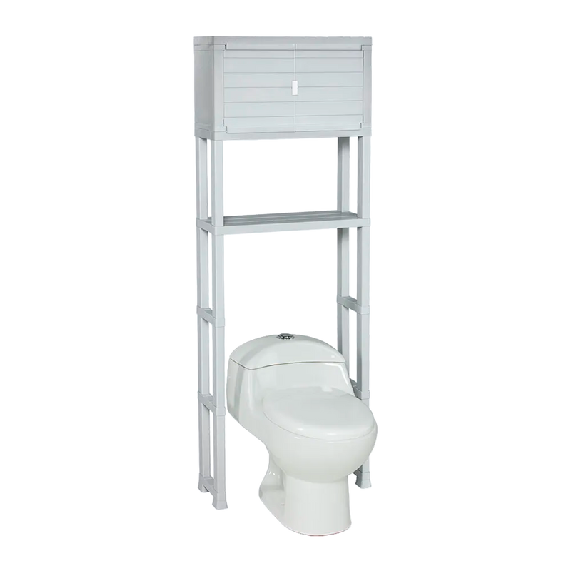 ESTANTE ORG DE BAÑO CON PUERTA GRIS HIEL