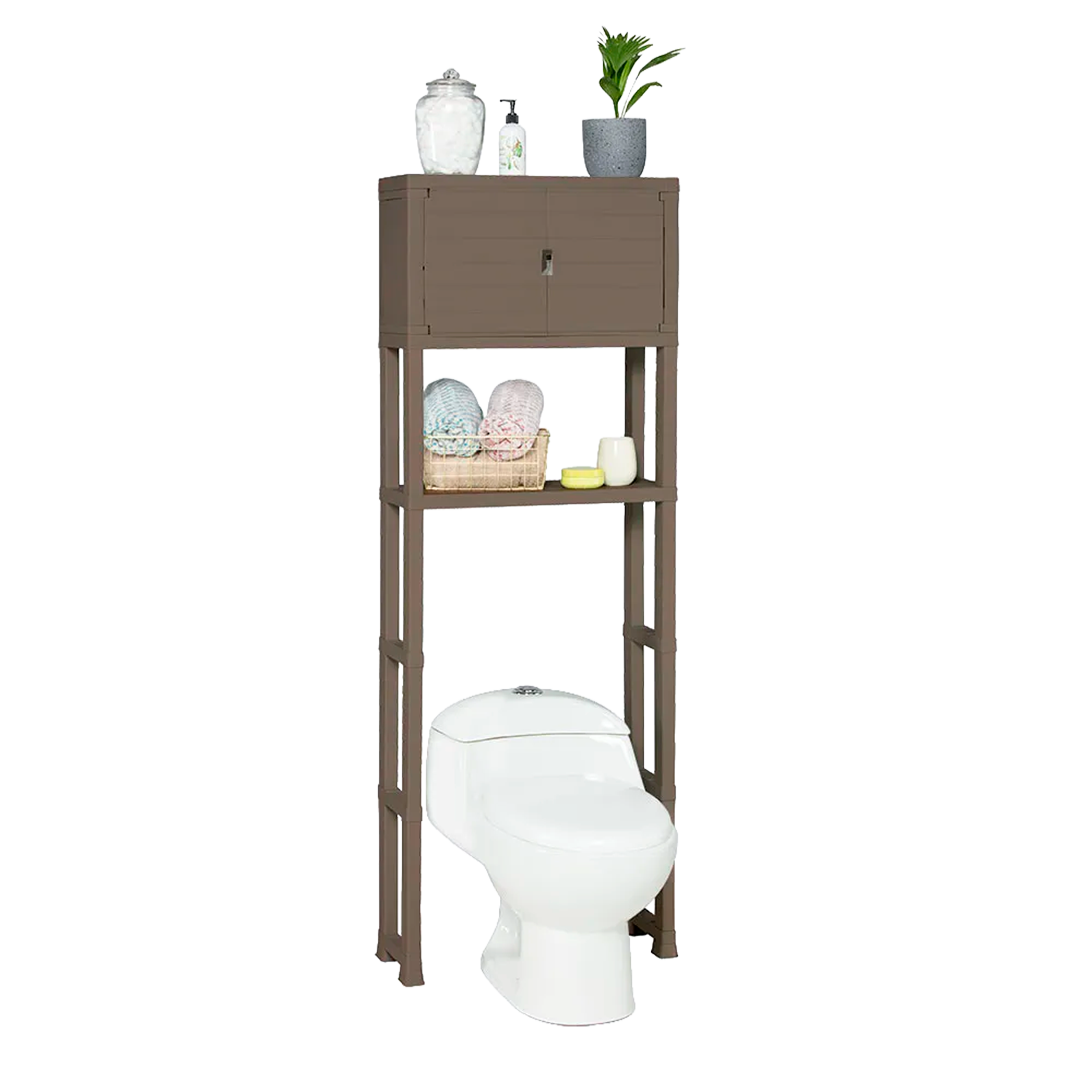 ESTANTE ORG BAÑO CON PUERTAS MOCCA RIMAX