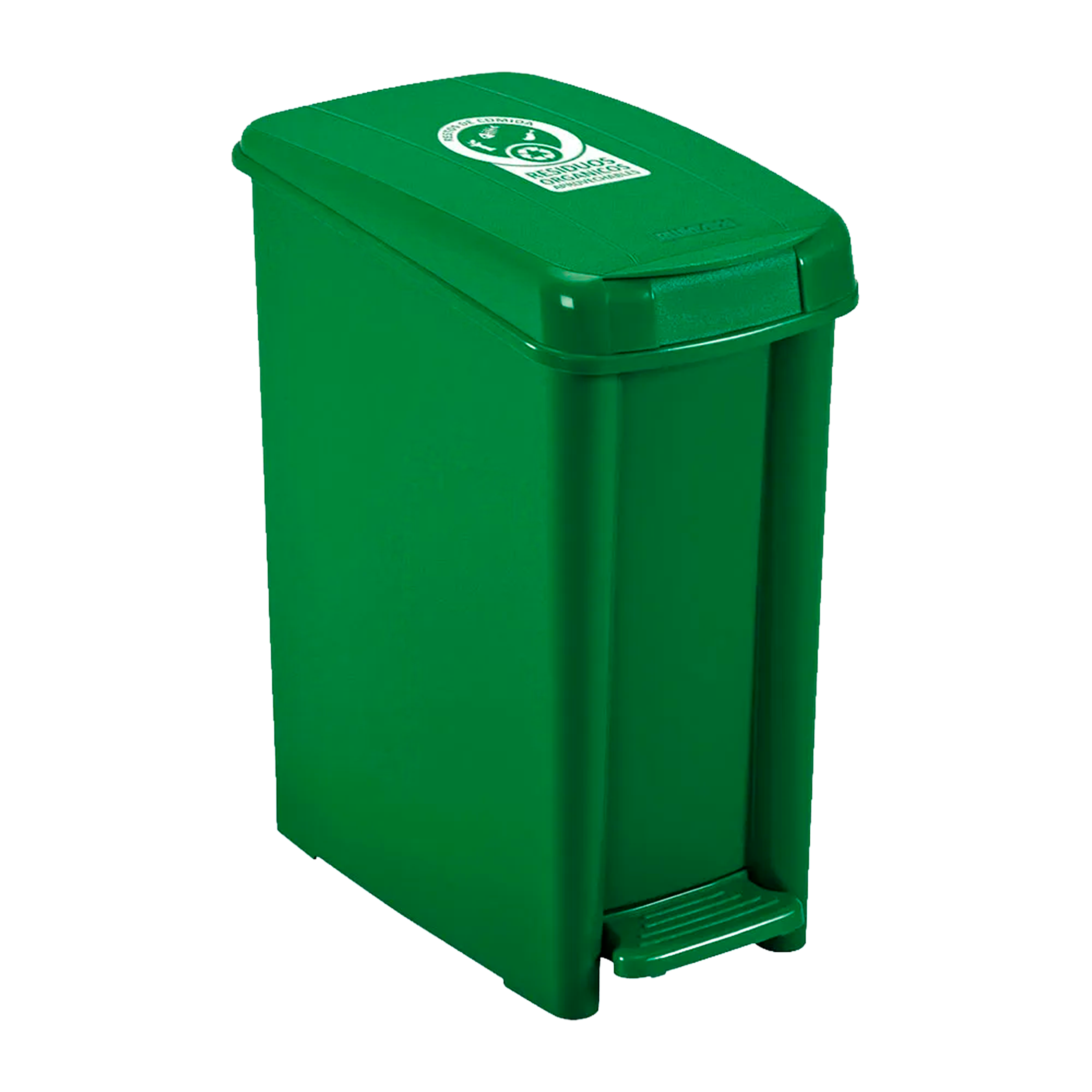 BASURERO PED 10L VERDE ORGAN APROV U/E6