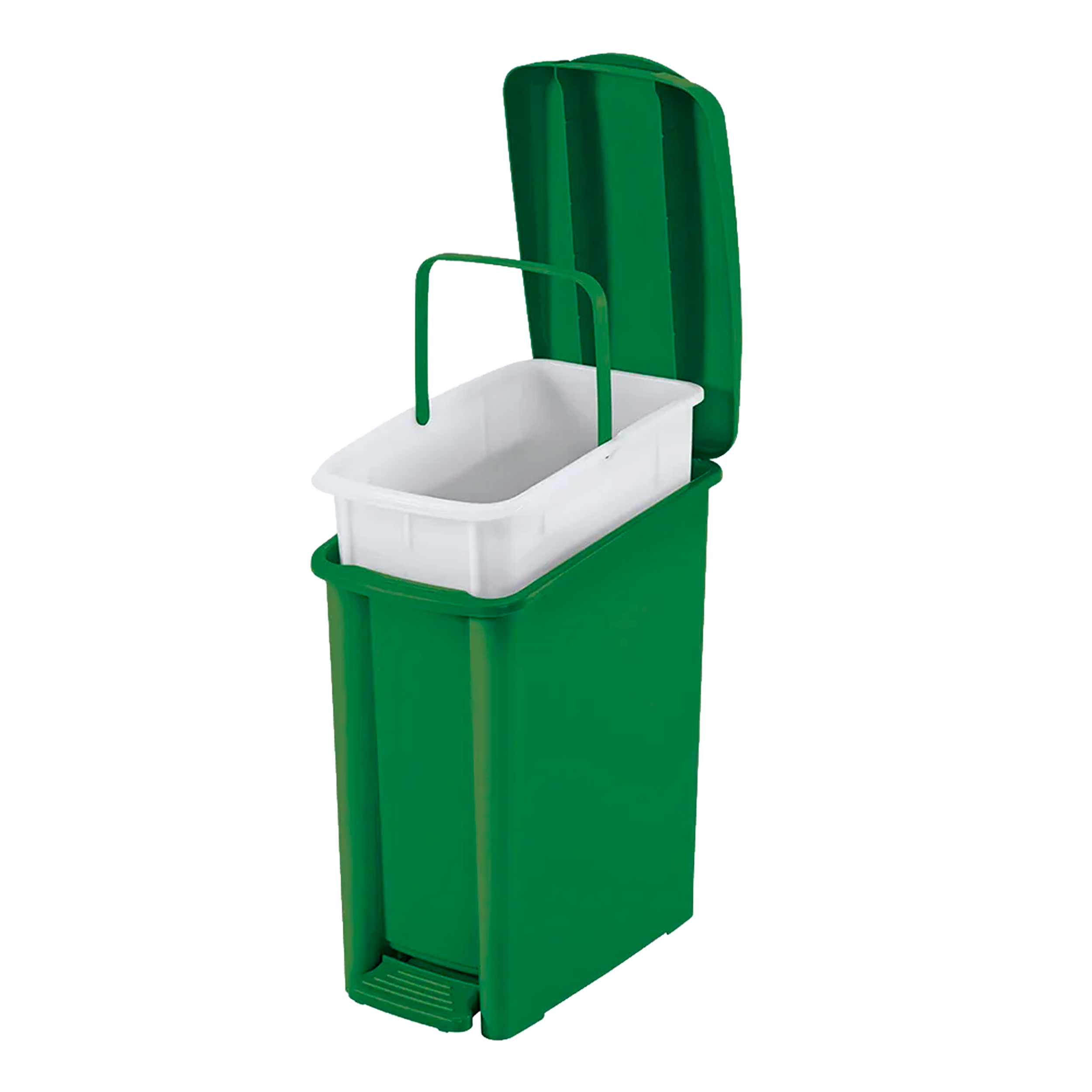 BASURERO PED 10L VERDE ORGAN APROV U/E6