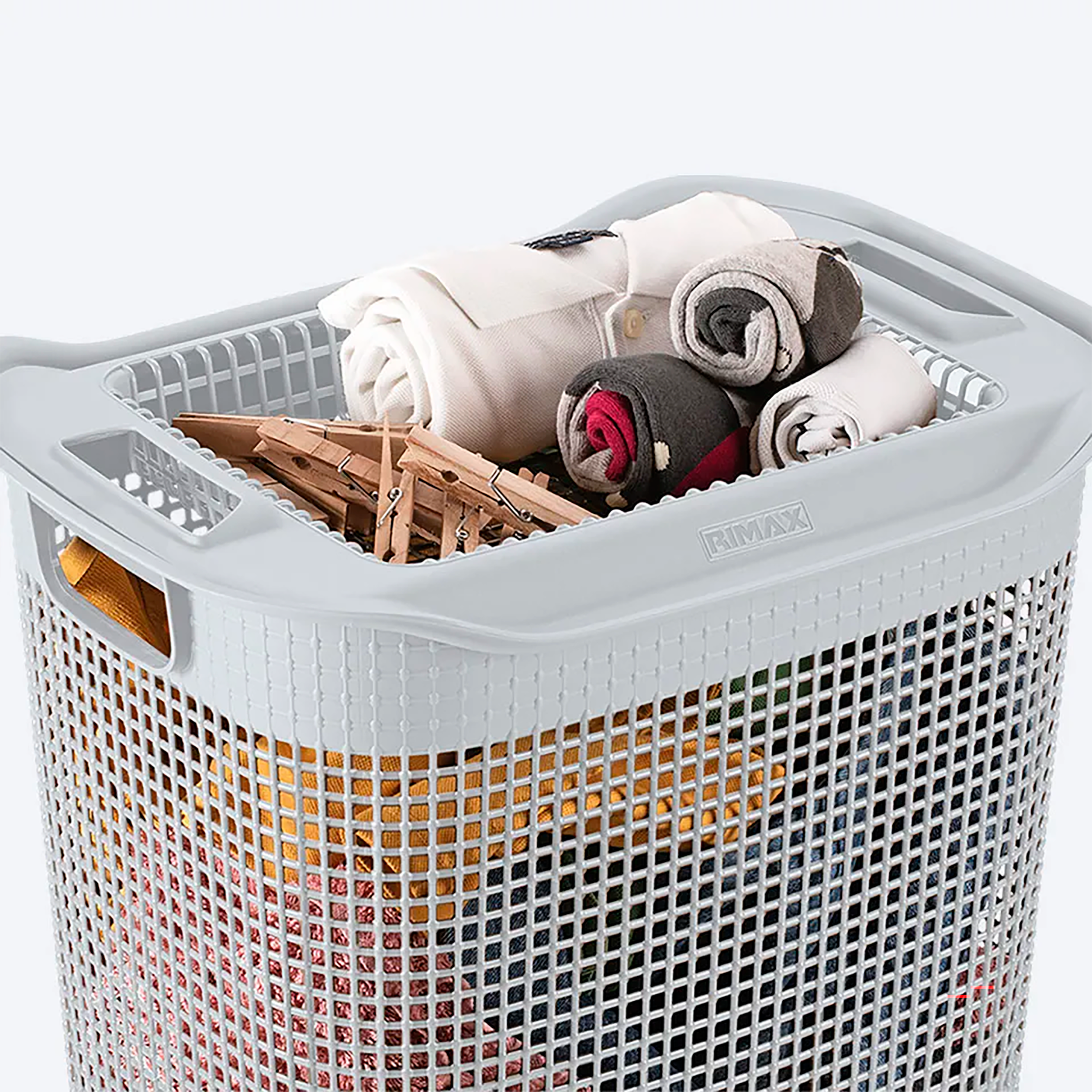 Cesta para Ropa Linum con Tejido Premium Gris Hielo RIMAX