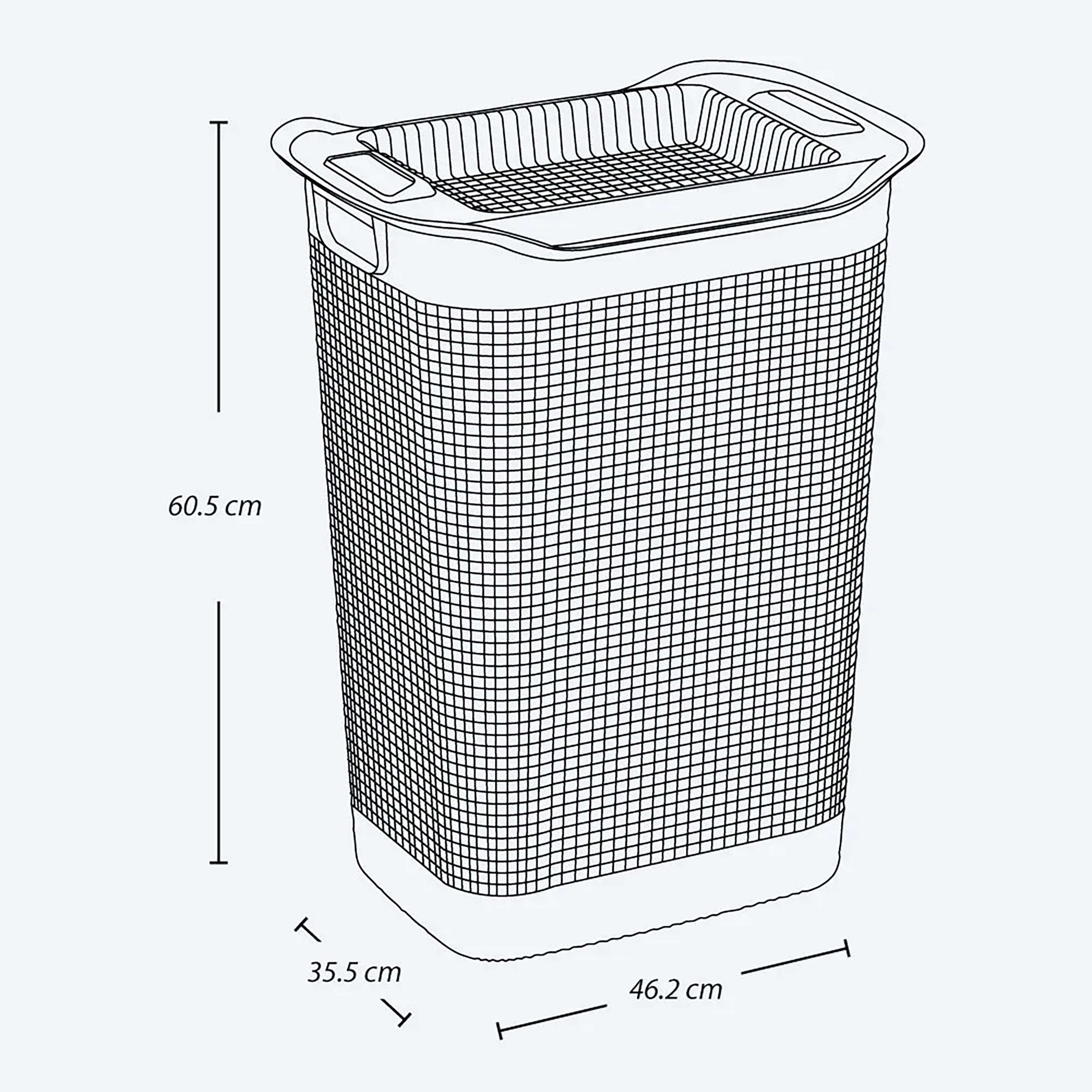 Cesta para Ropa Linum con Tejido Premium Gris Hielo RIMAX
