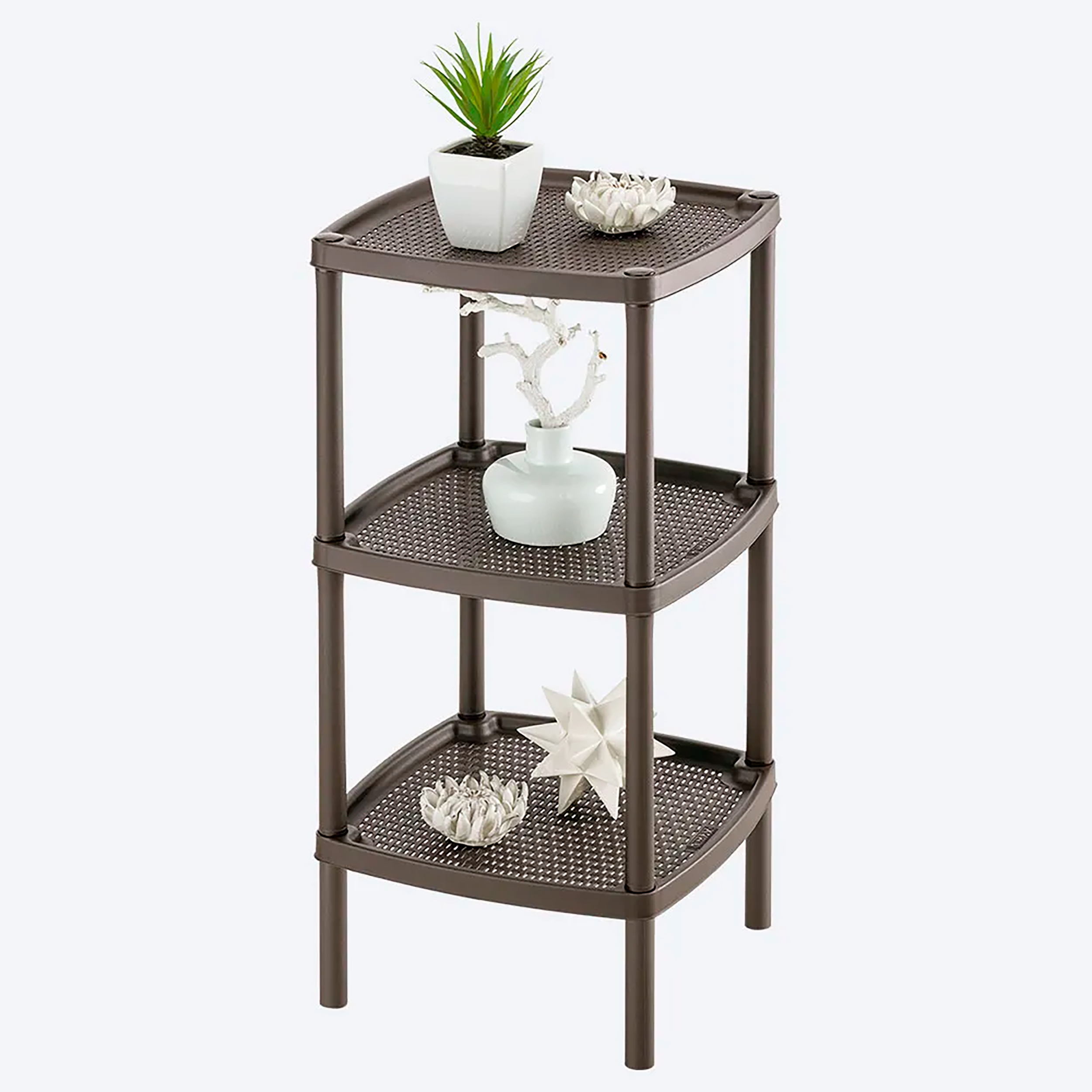 Mesa RIMAX Multiusos Cuadrada de 3 Niveles Mocca