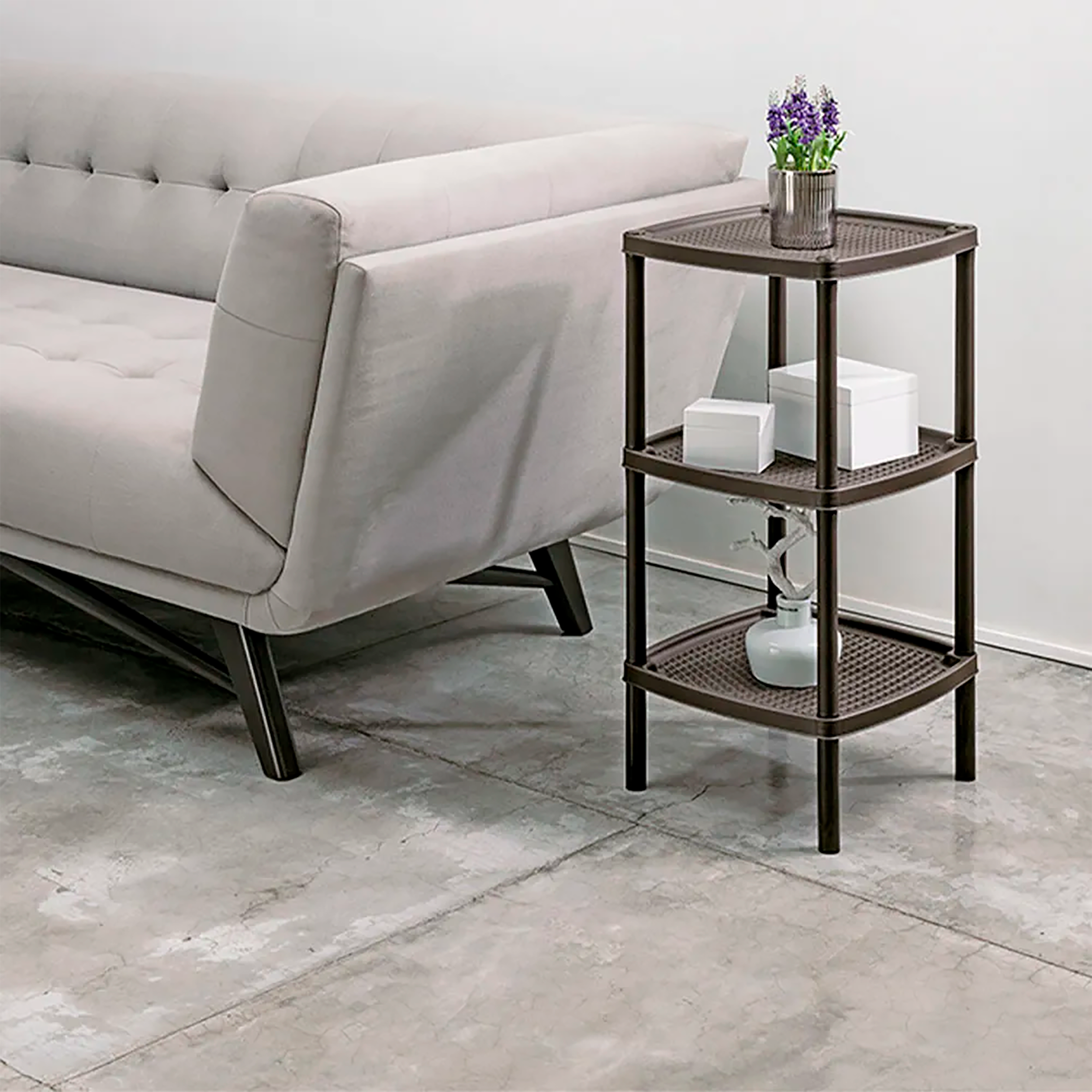 Mesa RIMAX Multiusos Cuadrada de 3 Niveles Mocca