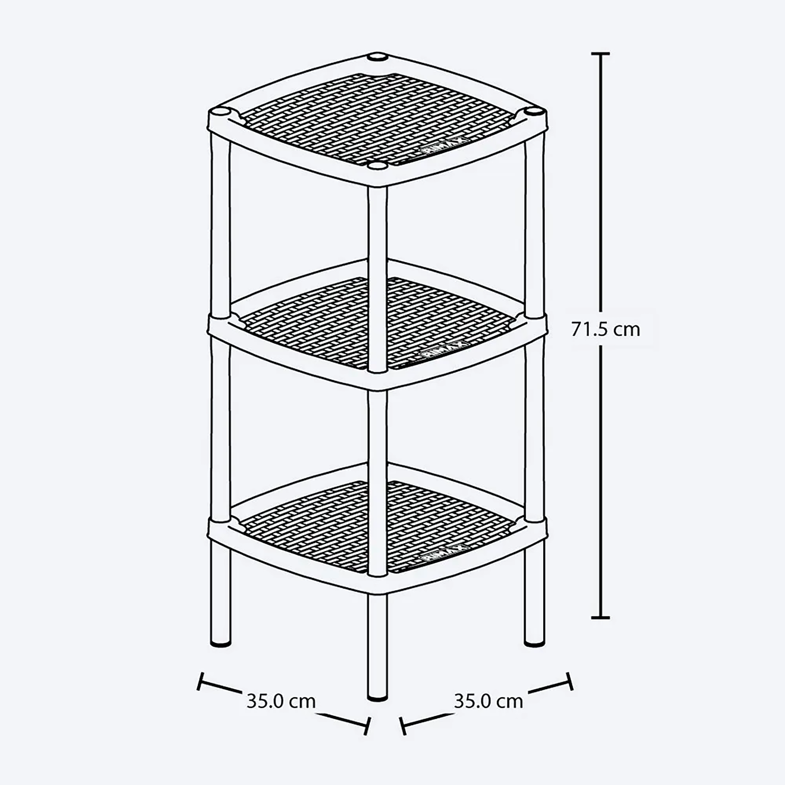 Mesa RIMAX Multiusos Cuadrada de 3 Niveles Mocca