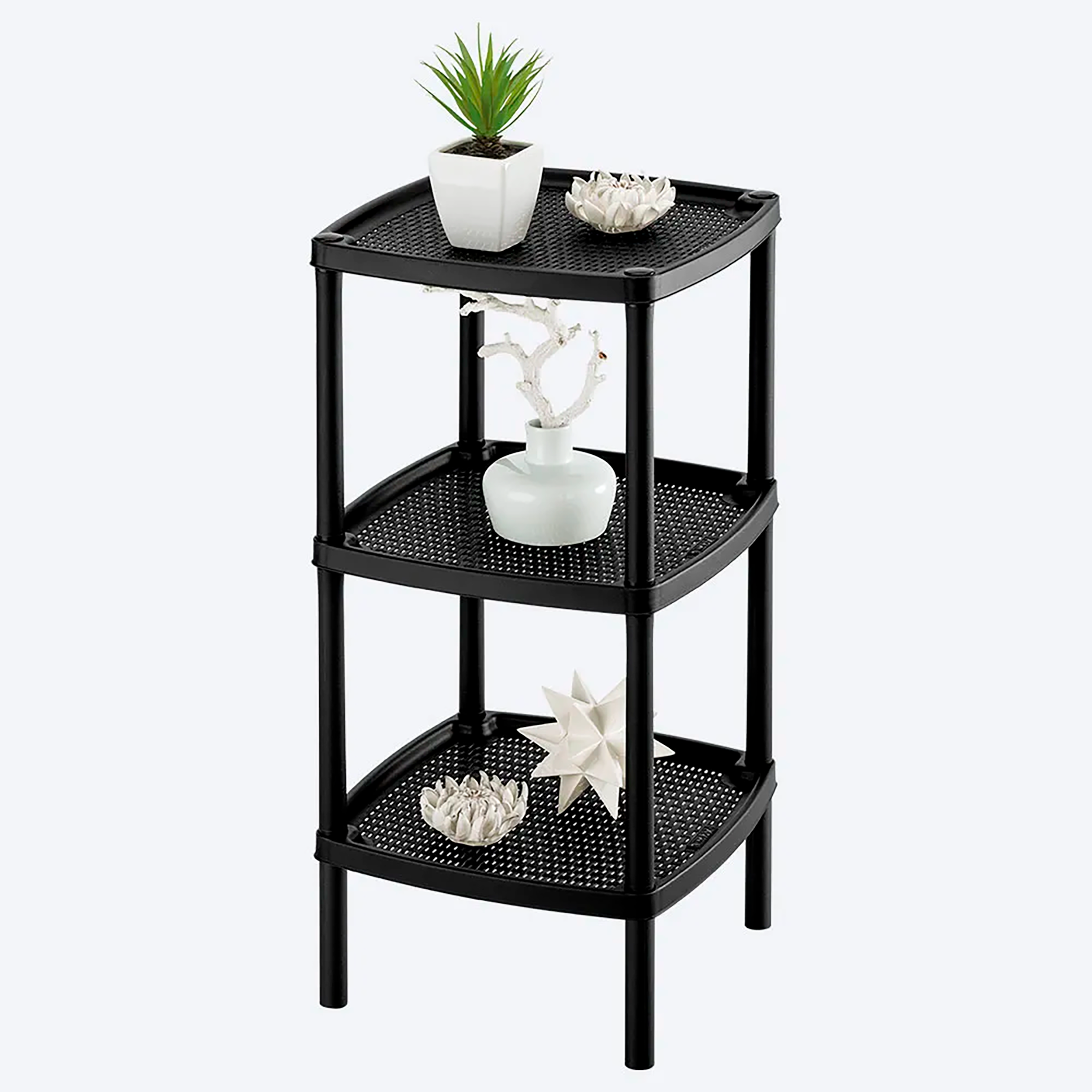 Mesa RIMAX Multiusos Cuadrada de 3 Niveles Negro