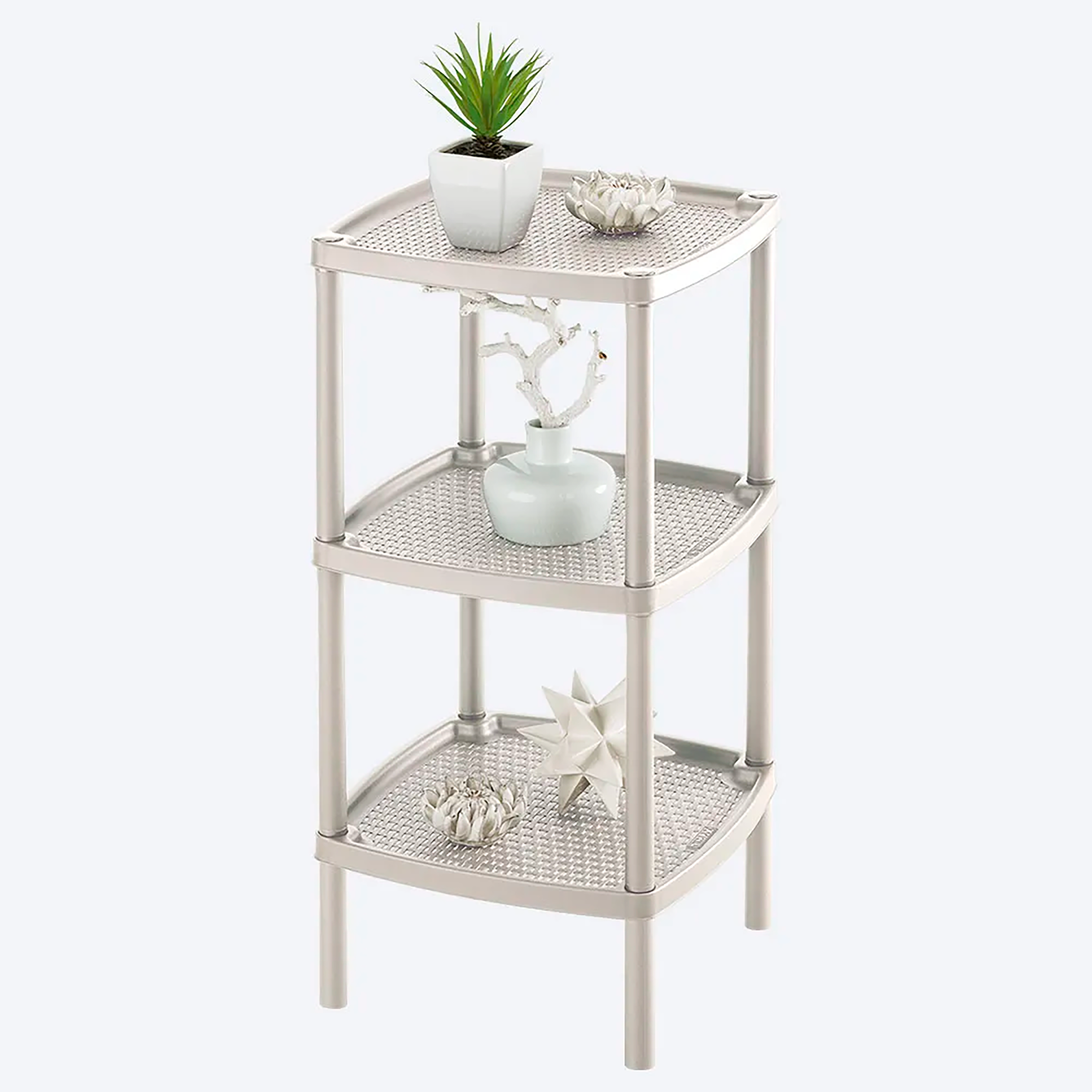 Mesa RIMAX Multiusos Cuadrada de 3 Niveles Taupe