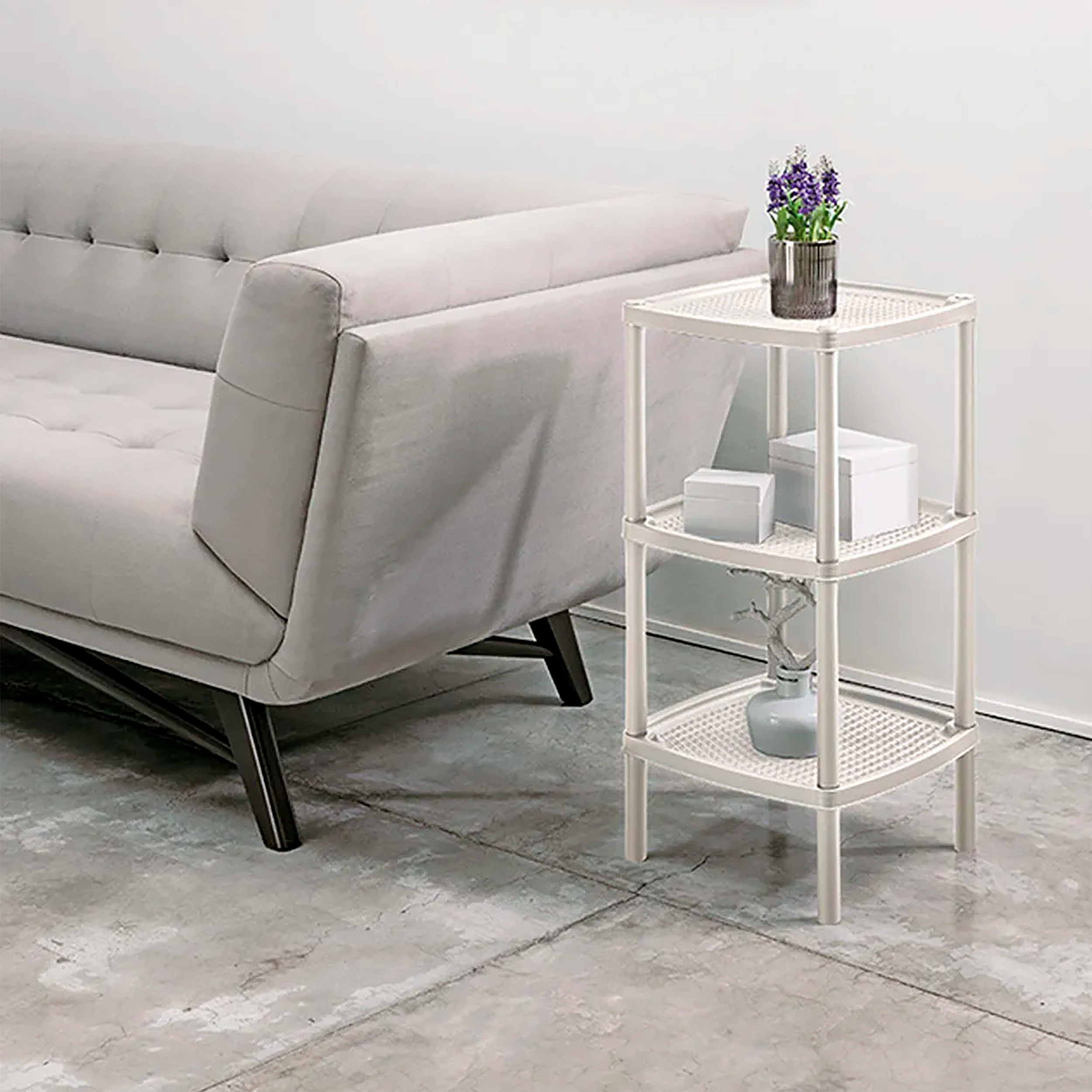 Mesa RIMAX Multiusos Cuadrada de 3 Niveles Taupe