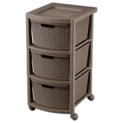 Cajonero Apariencia Rattan 3 Gavetas Altas Mocca RIMAX