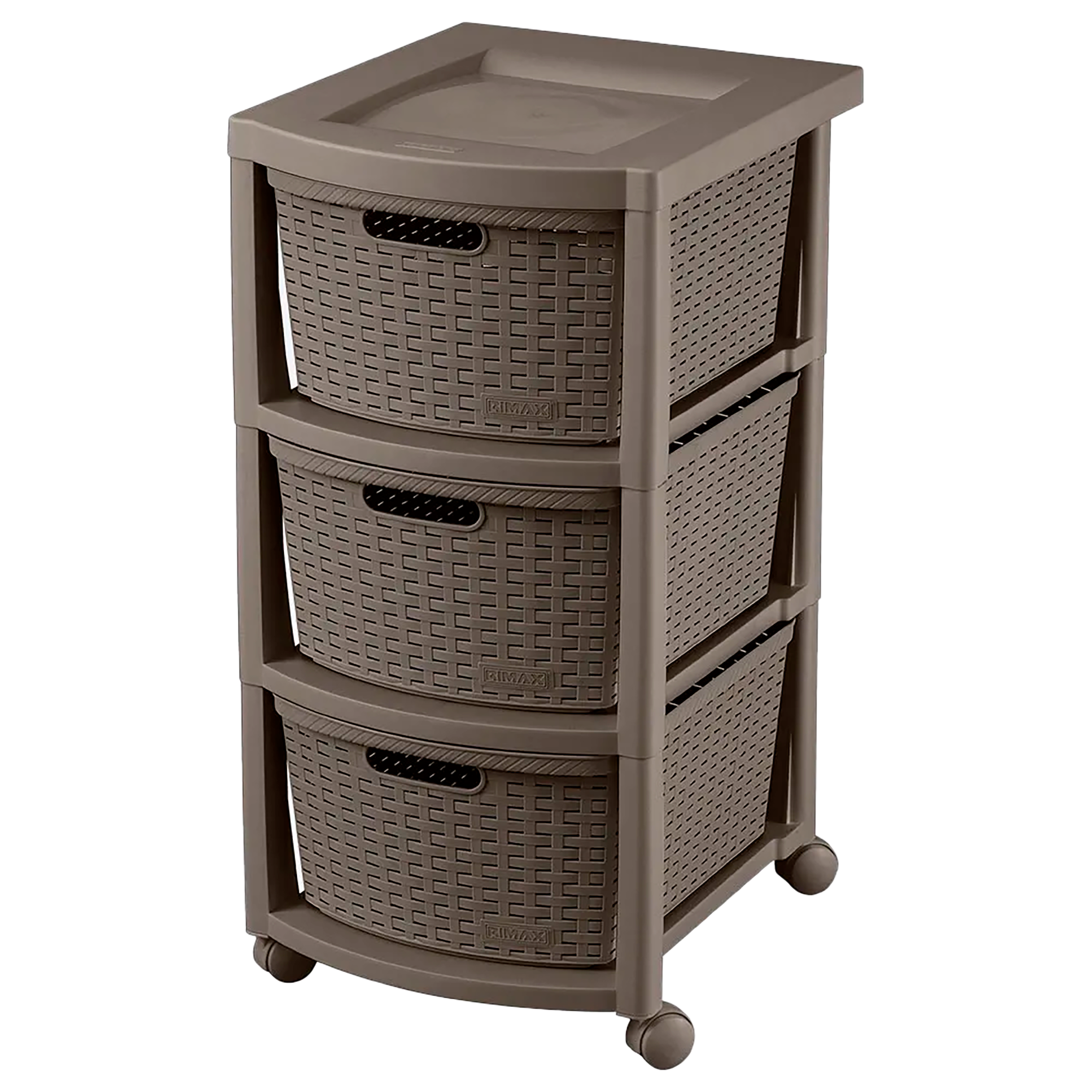 Cajonero Apariencia Rattan 3 Gavetas Altas Mocca RIMAX