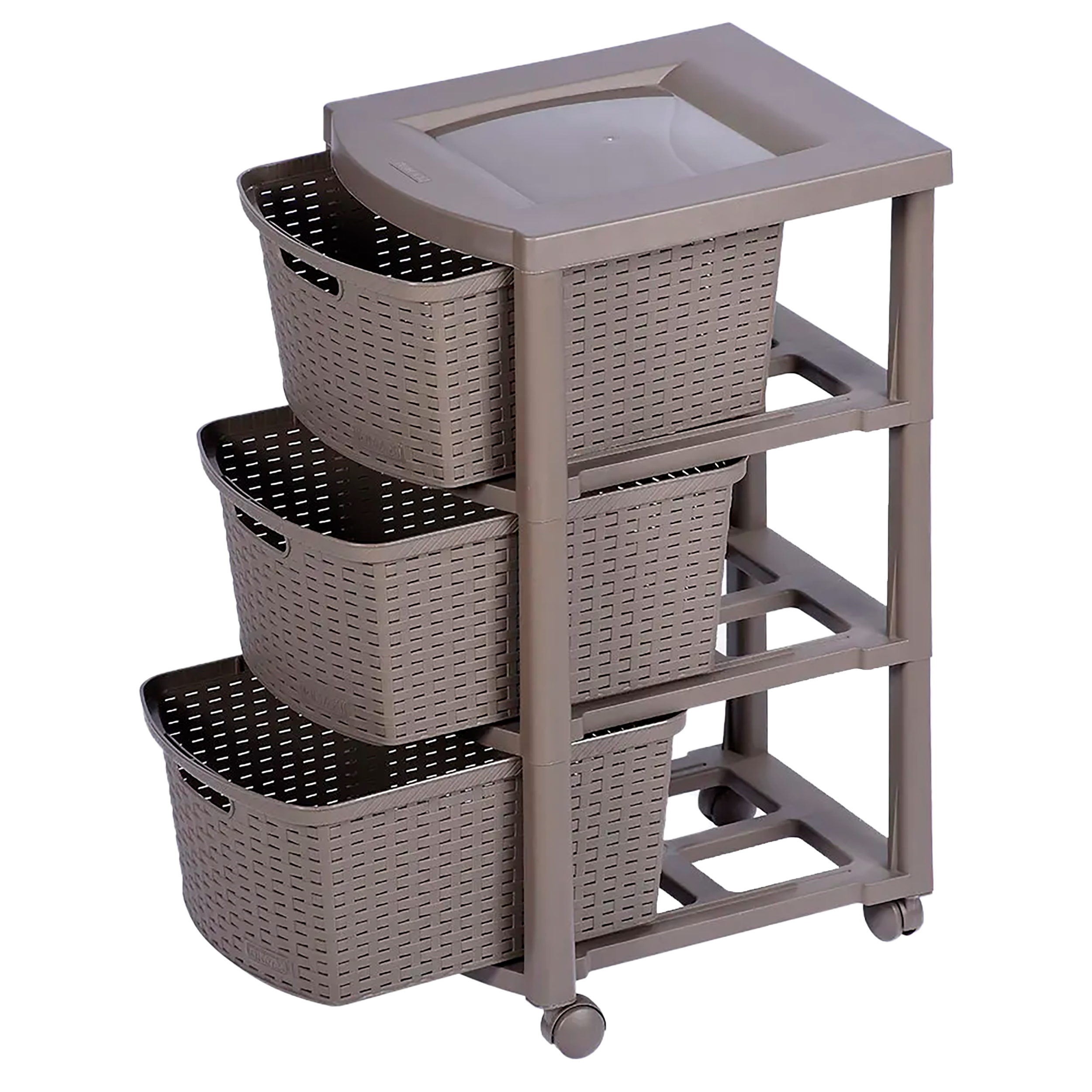 Cajonero Apariencia Rattan 3 Gavetas Altas Mocca RIMAX