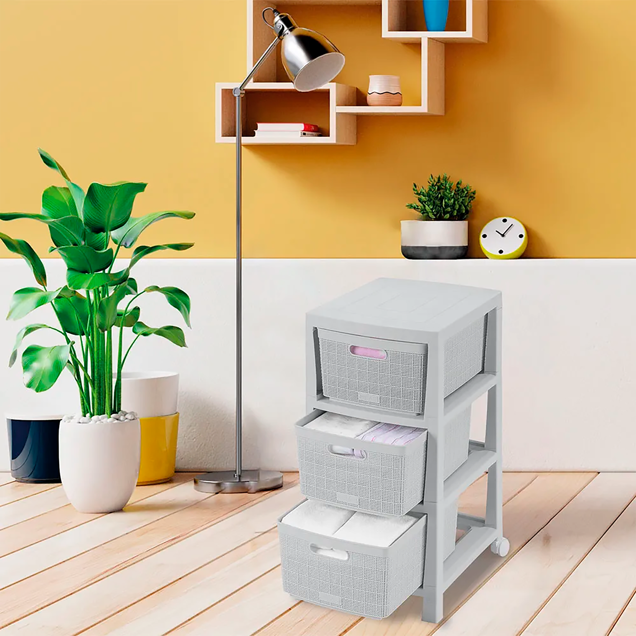 Cajonero Fique 3 Gavetas Gris Hielo RIMAX