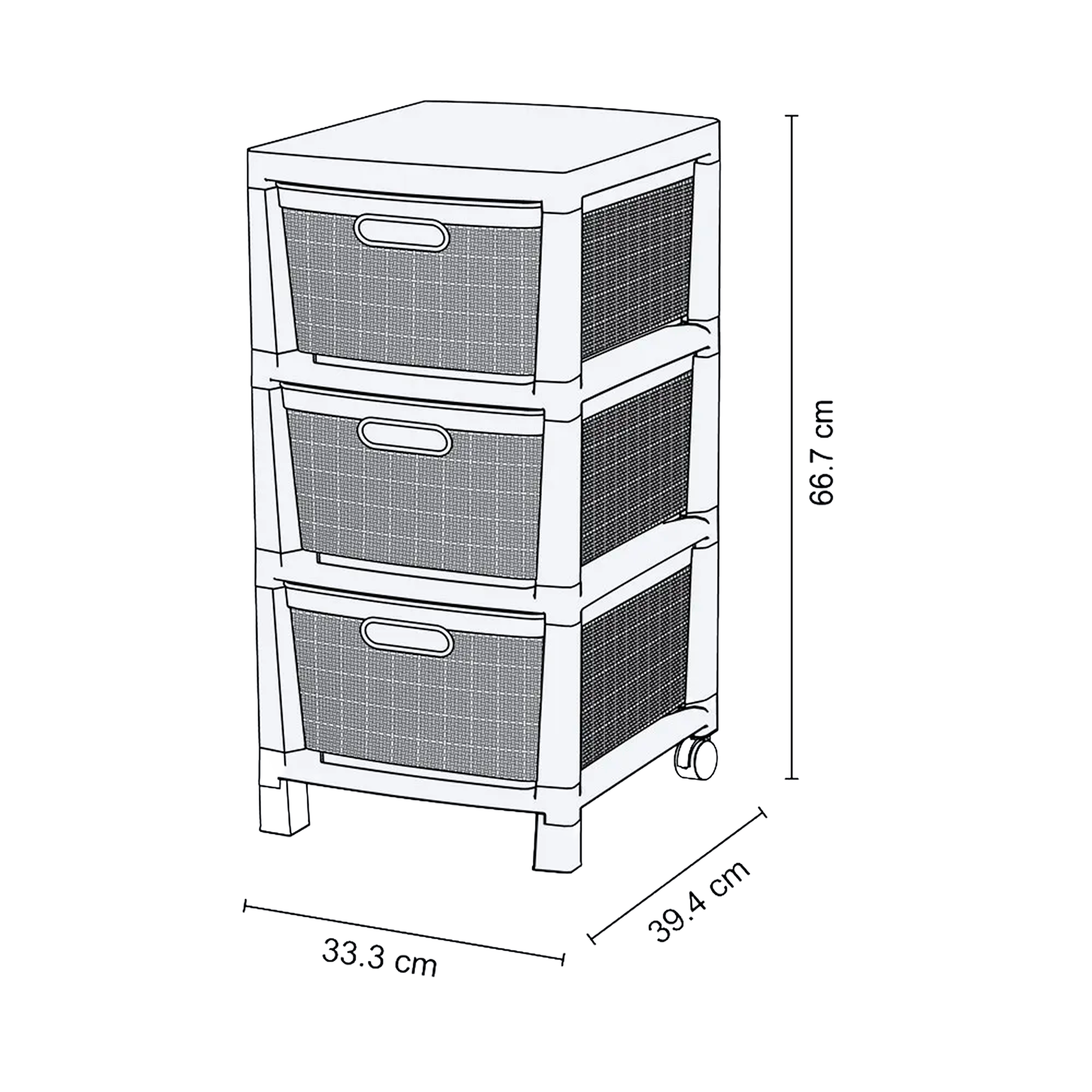 CAJONERO FIQUE 3 GAVETAS MOCCA RIMAX