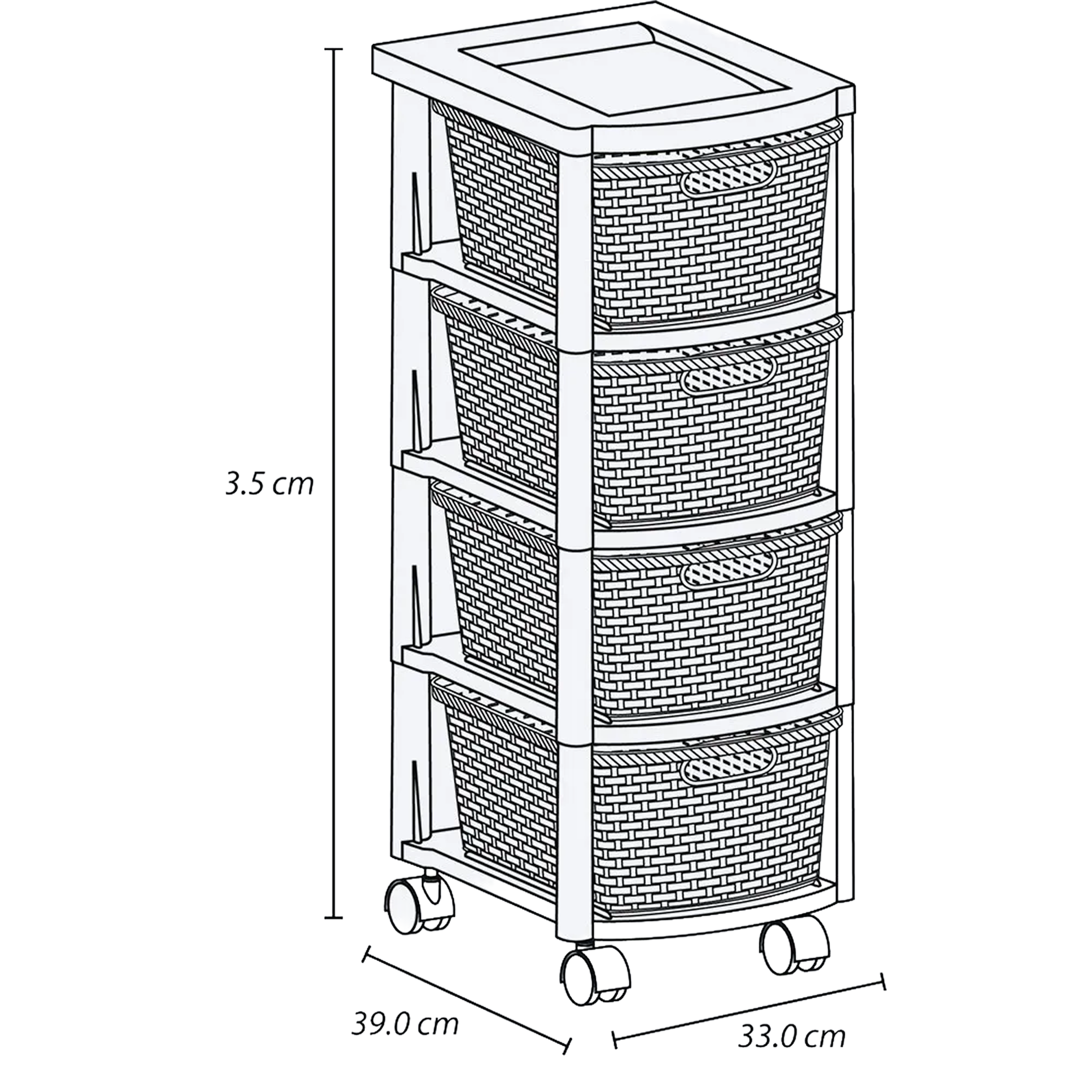 CAJONERO RATTAN 4G MOCCA RIMAX
